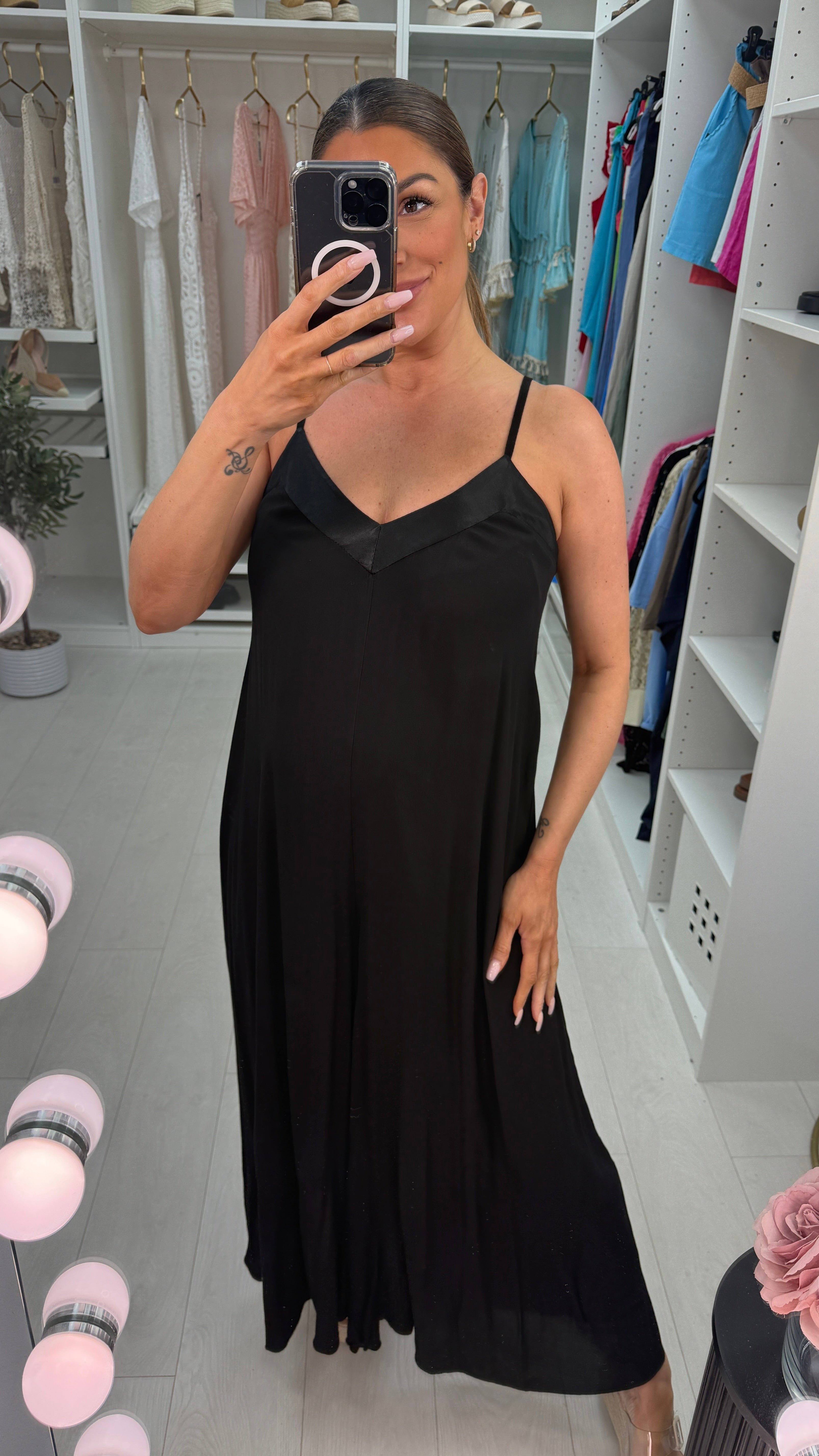 Melis Satin Edge Wide Leg Jumpsuit