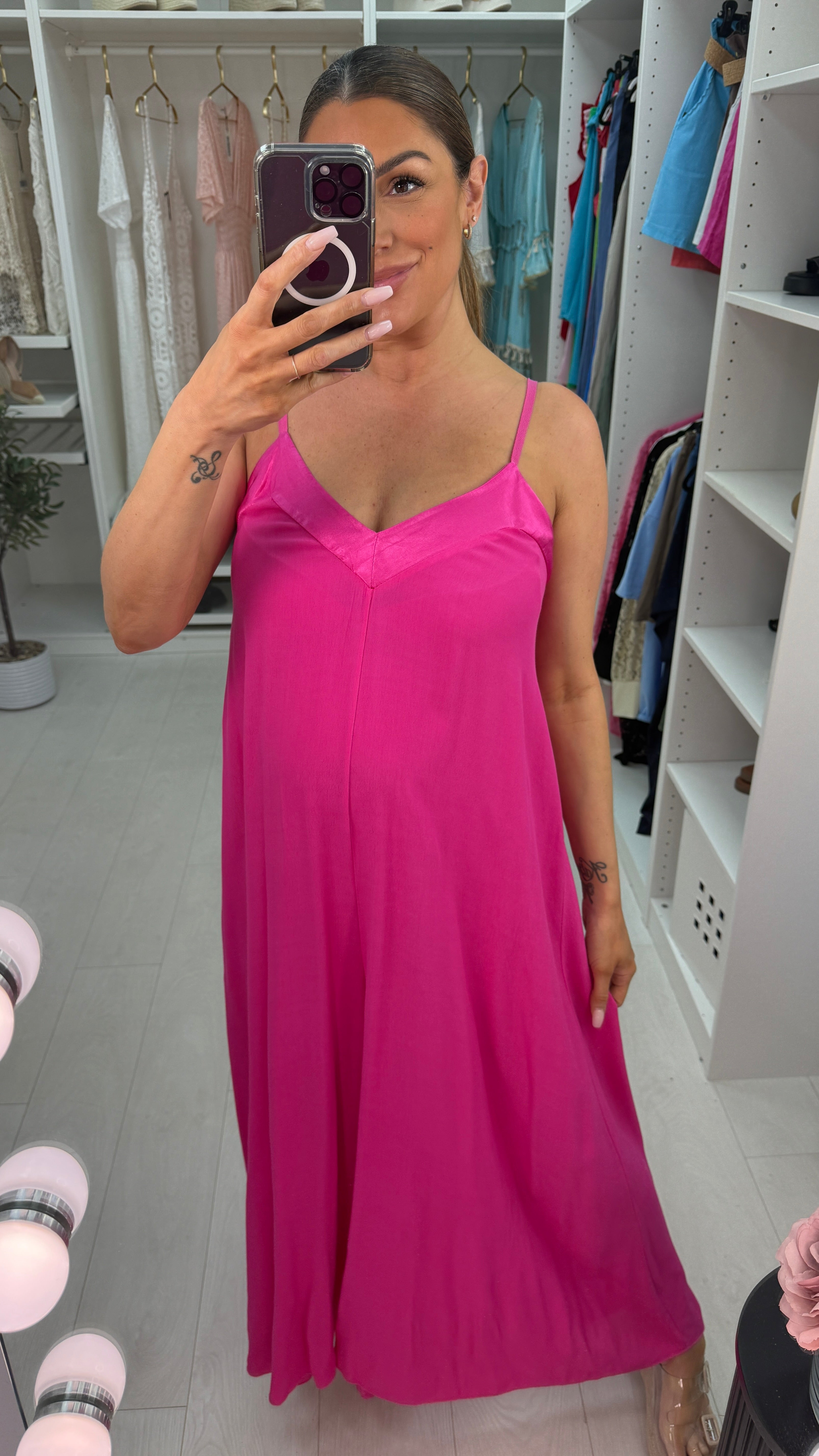 Melis Satin Edge Wide Leg Jumpsuit