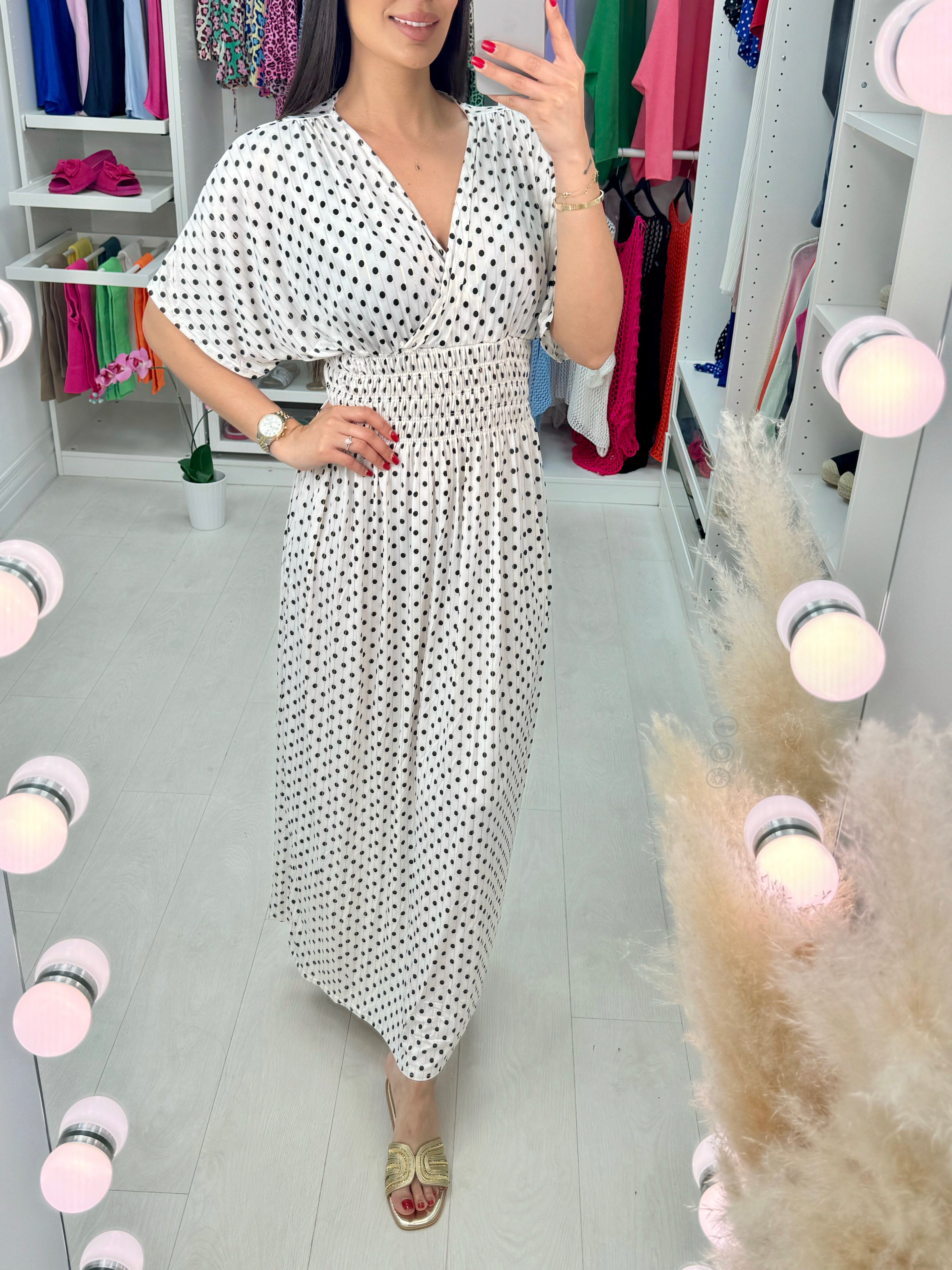 Giulia Polka Dot Magic Slinky Dress