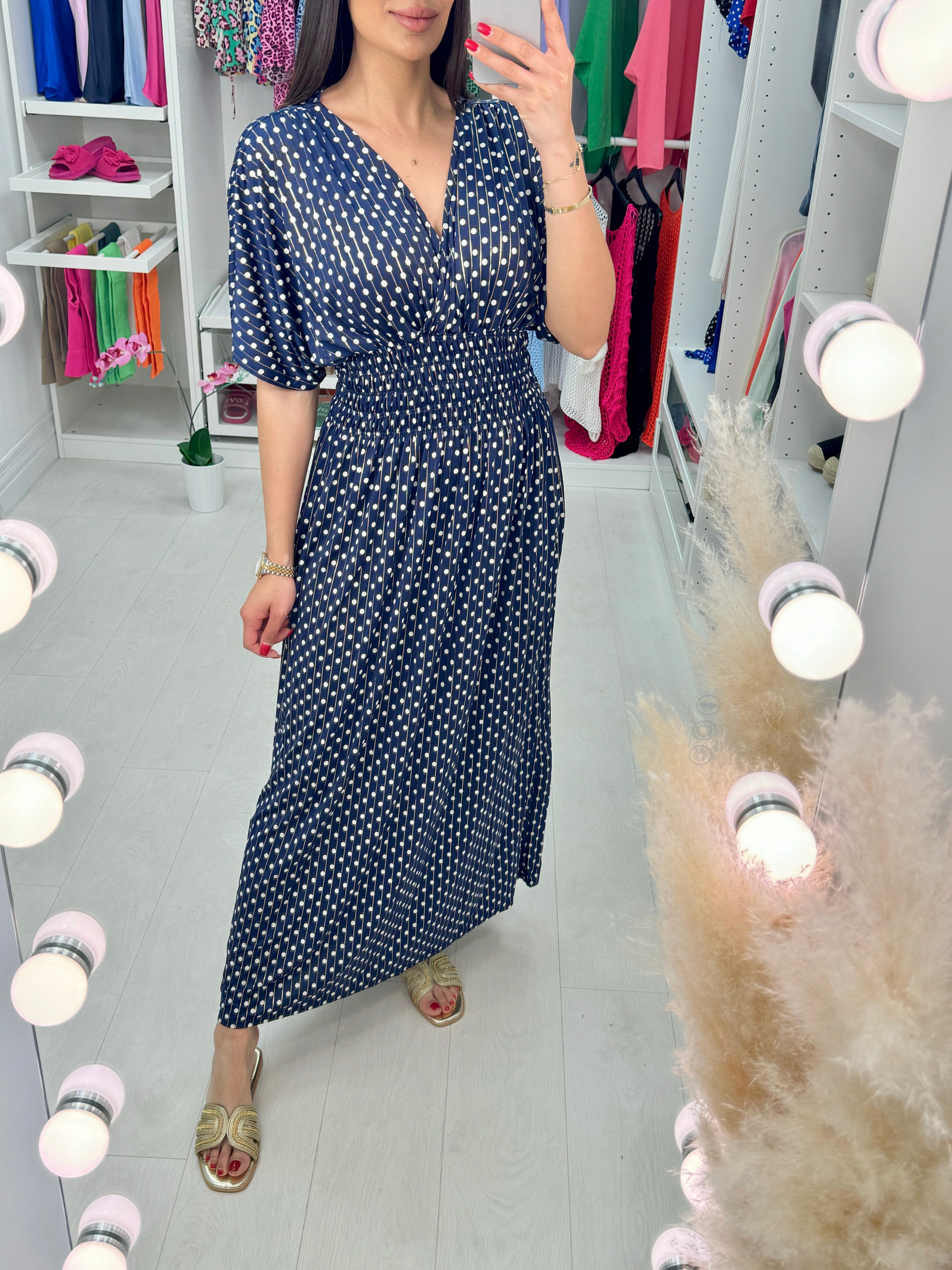 Giulia Polka Dot Magic Slinky Dress