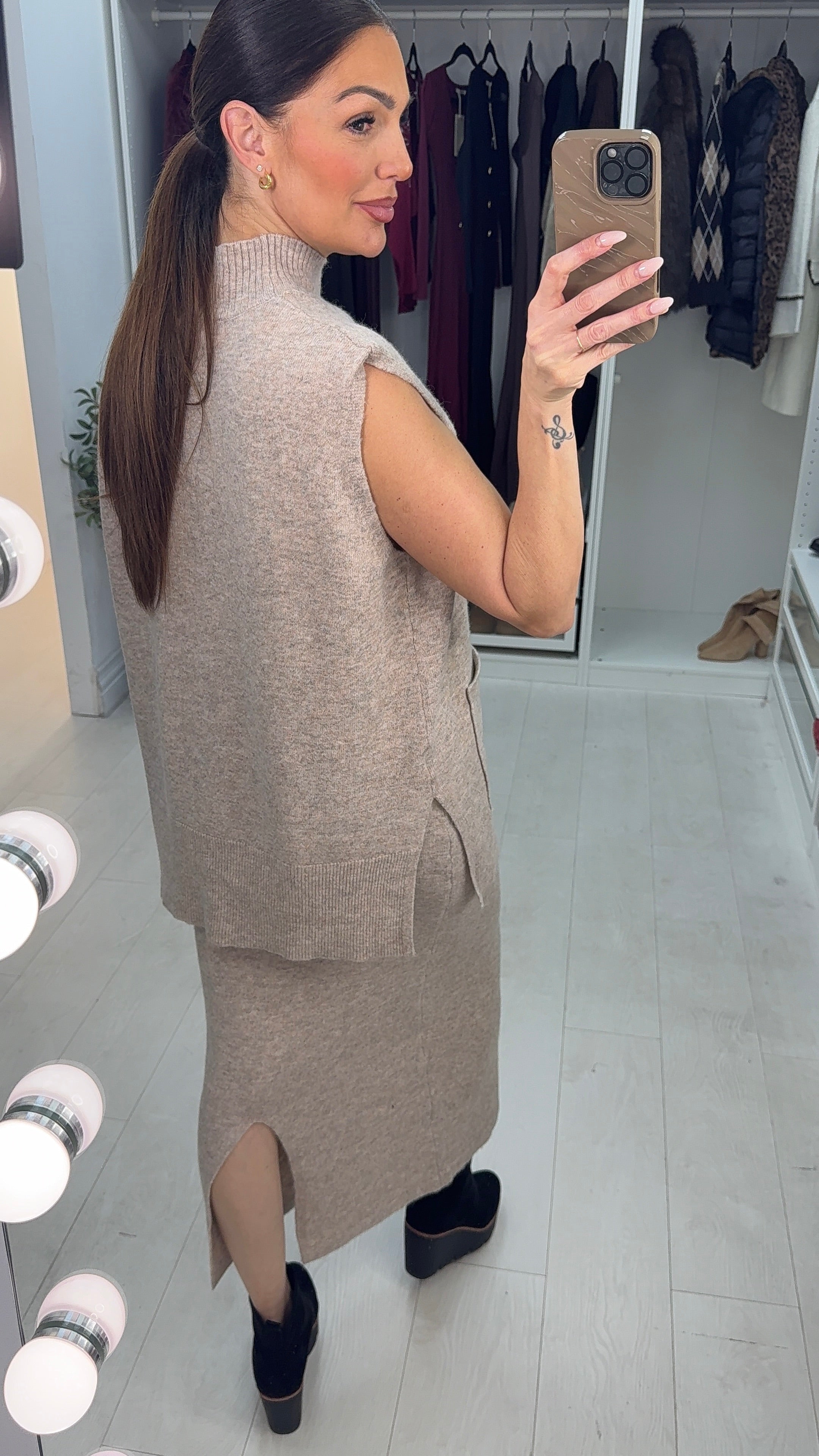 Apollo Plain Super Soft Sleeveless Top & Skirt Co-Ord Set