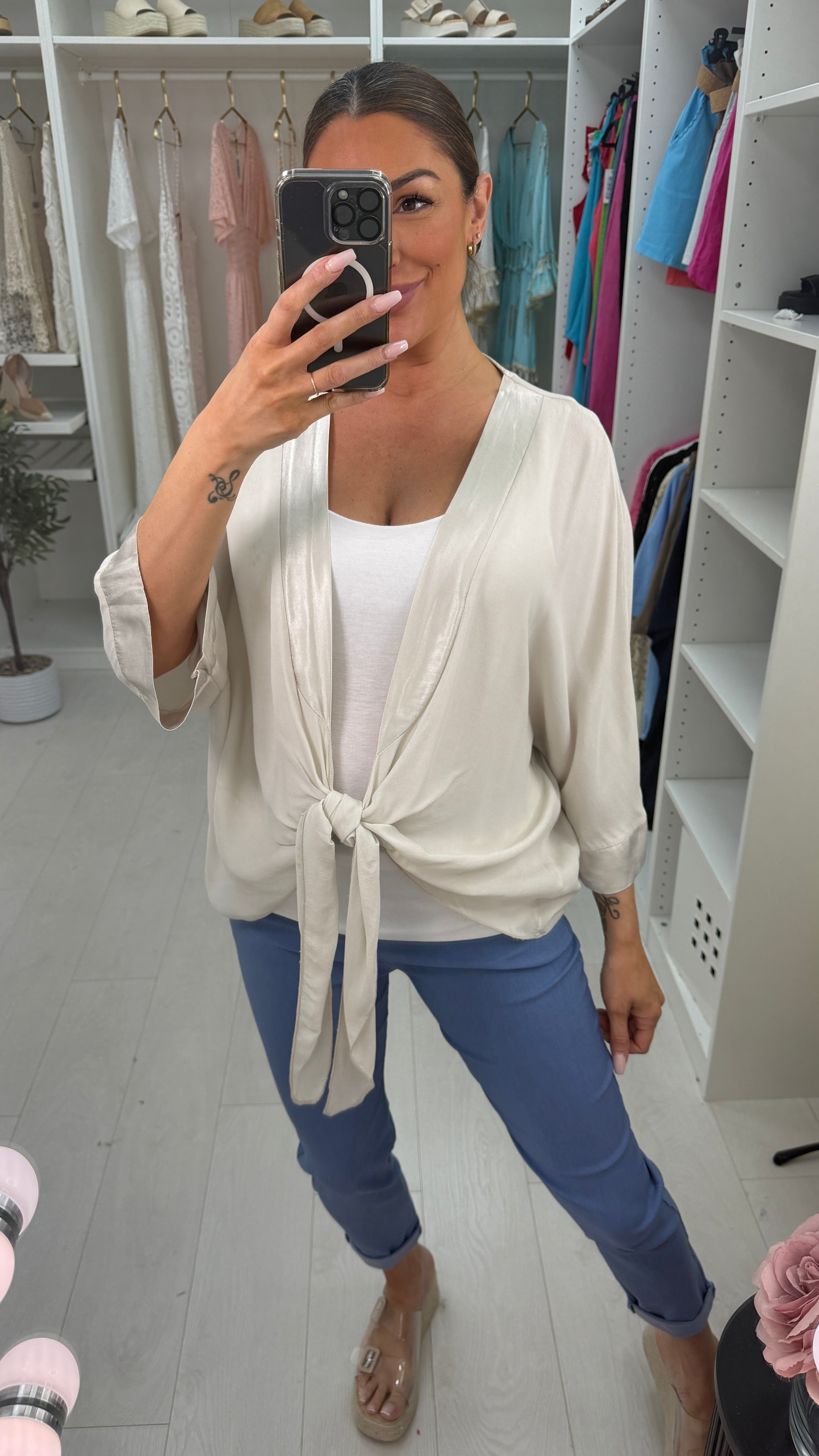 Cochilla Satin Trim Cardigan