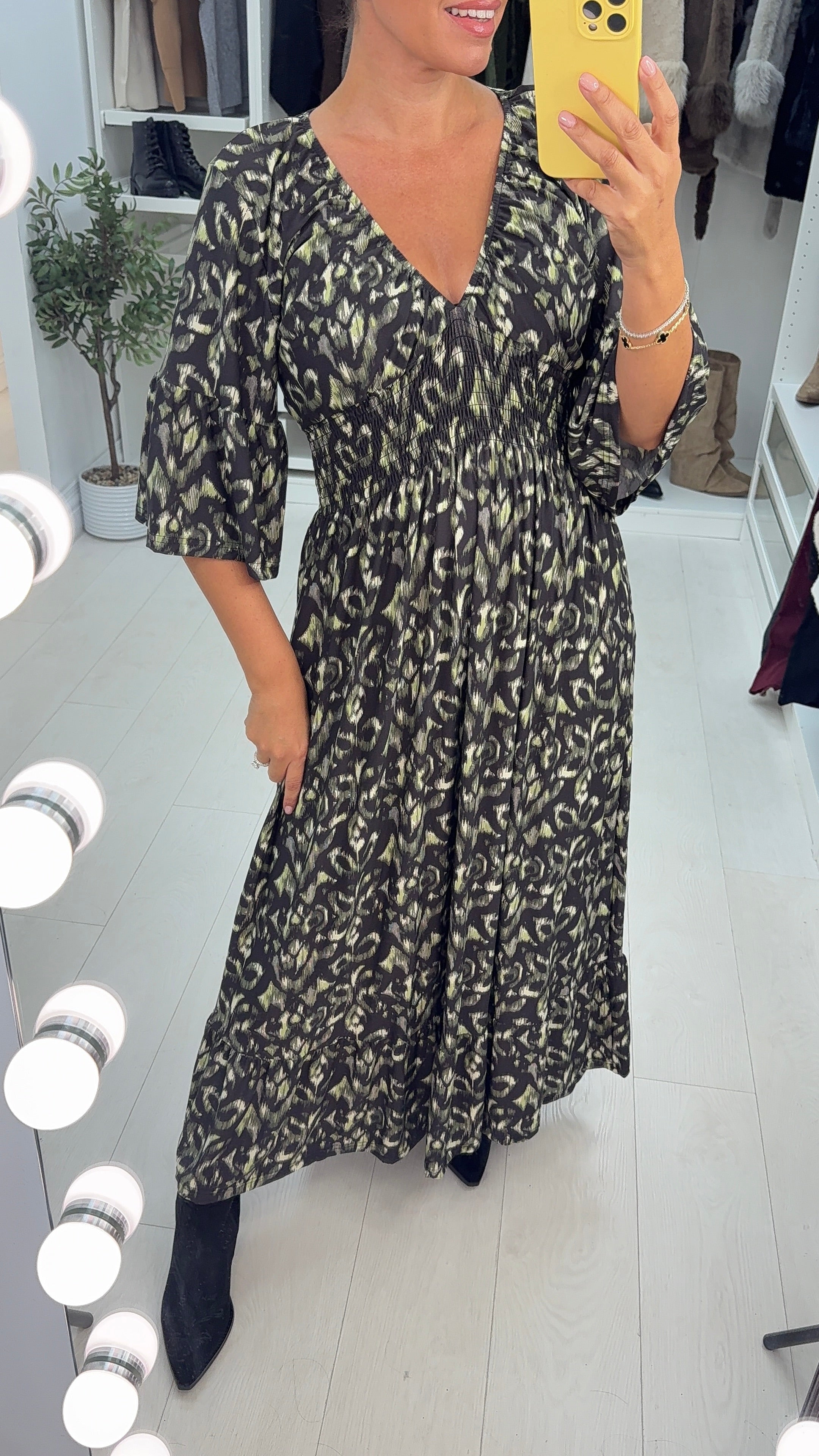 Dorothy Shirred Waist Magic Maxi Dress