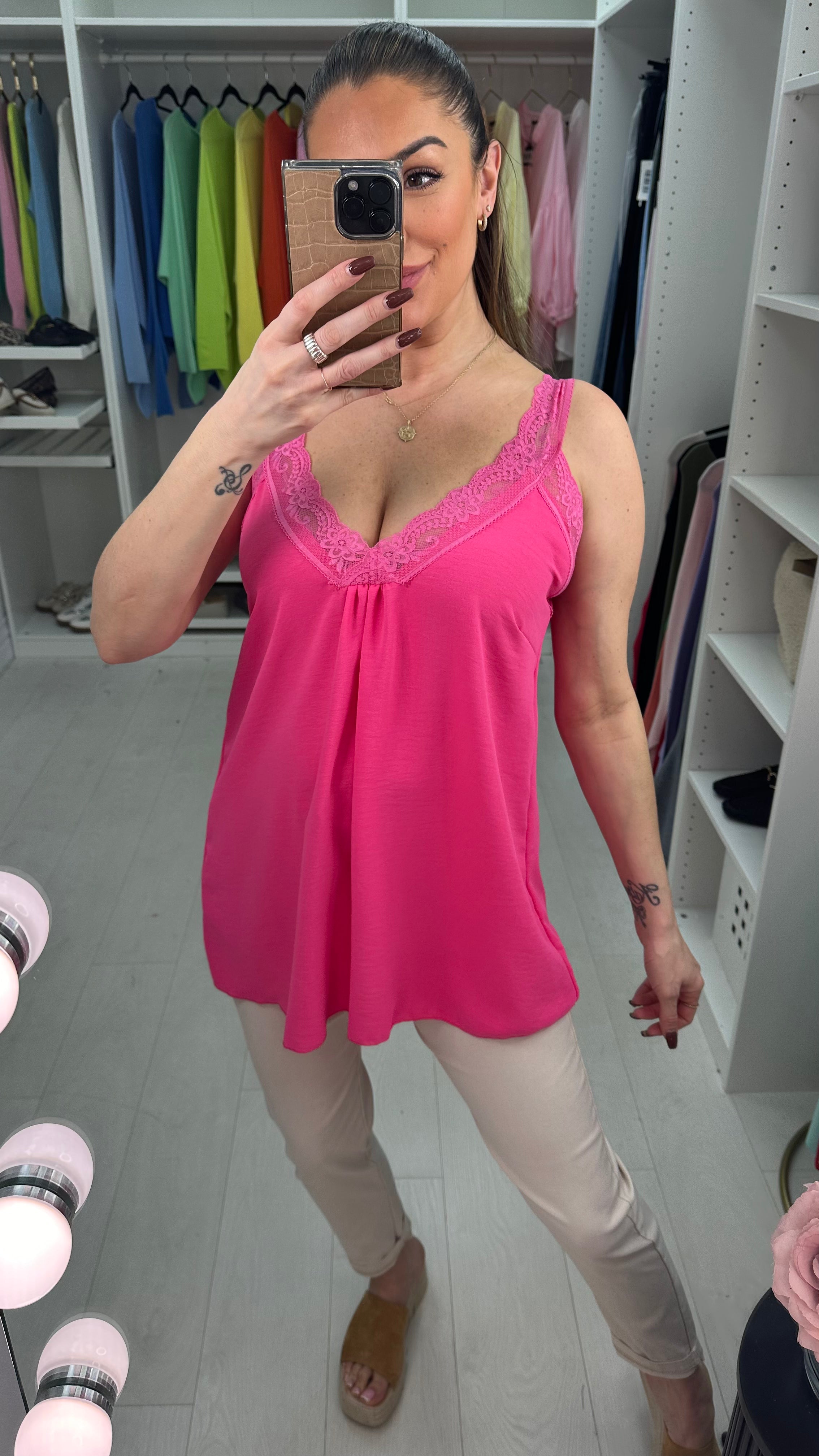 Leanne Lace Trim Cami