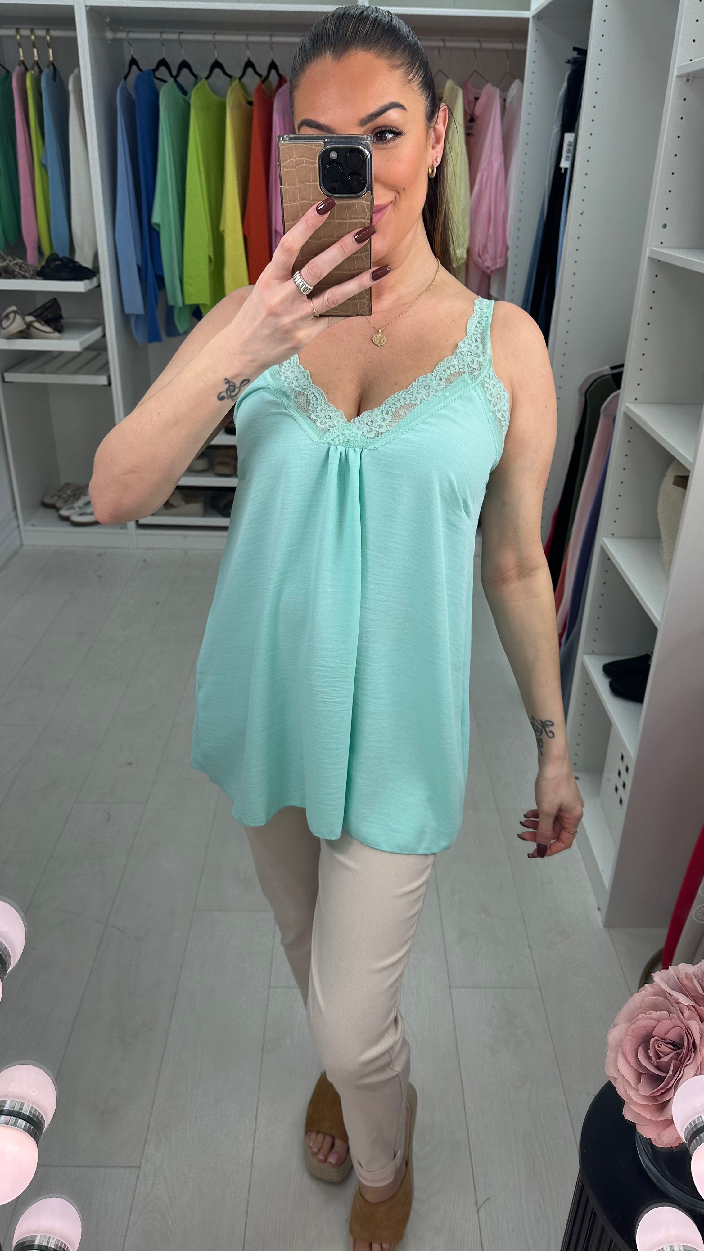 Leanne Lace Trim Cami