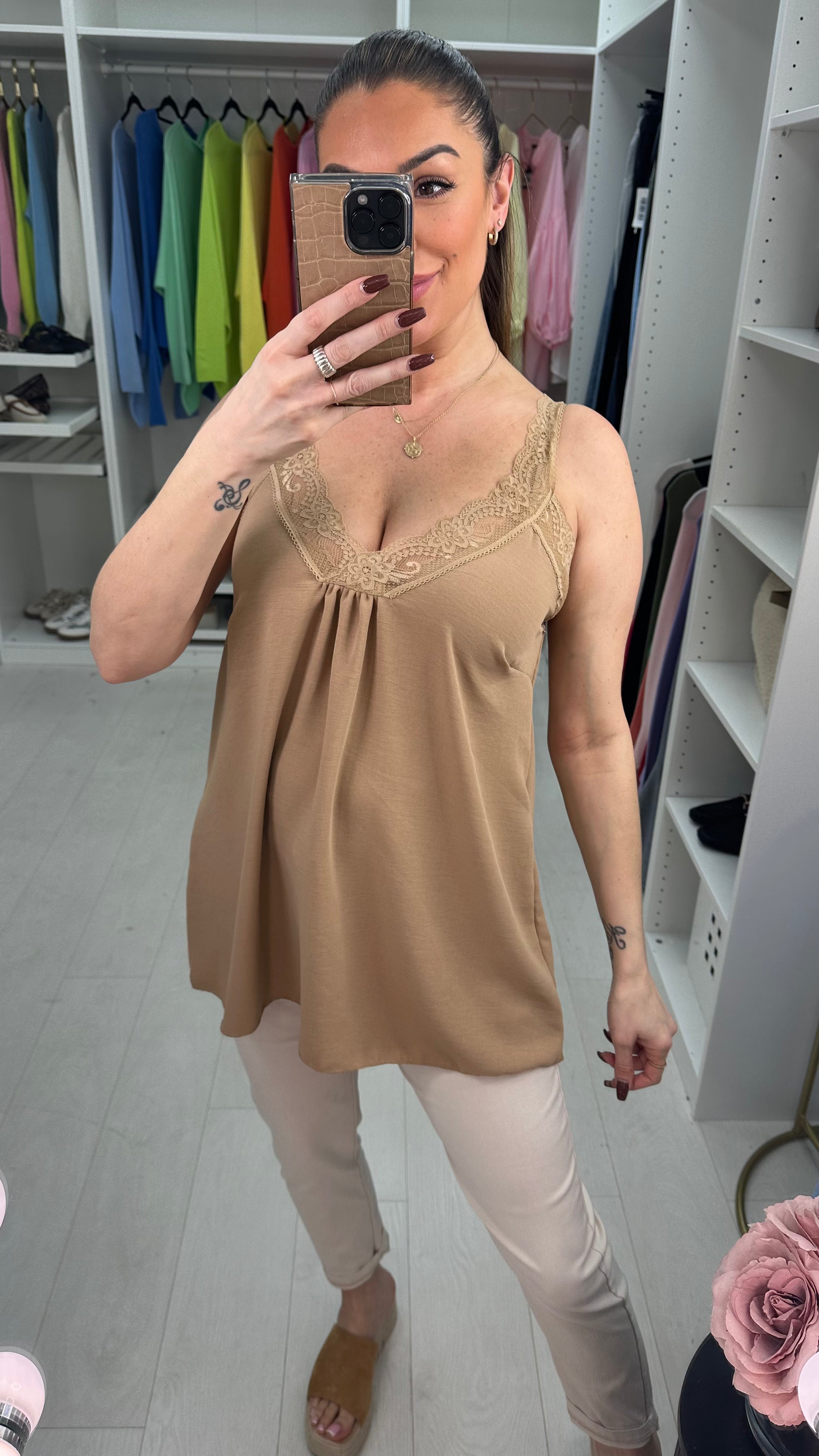 Leanne Lace Trim Cami