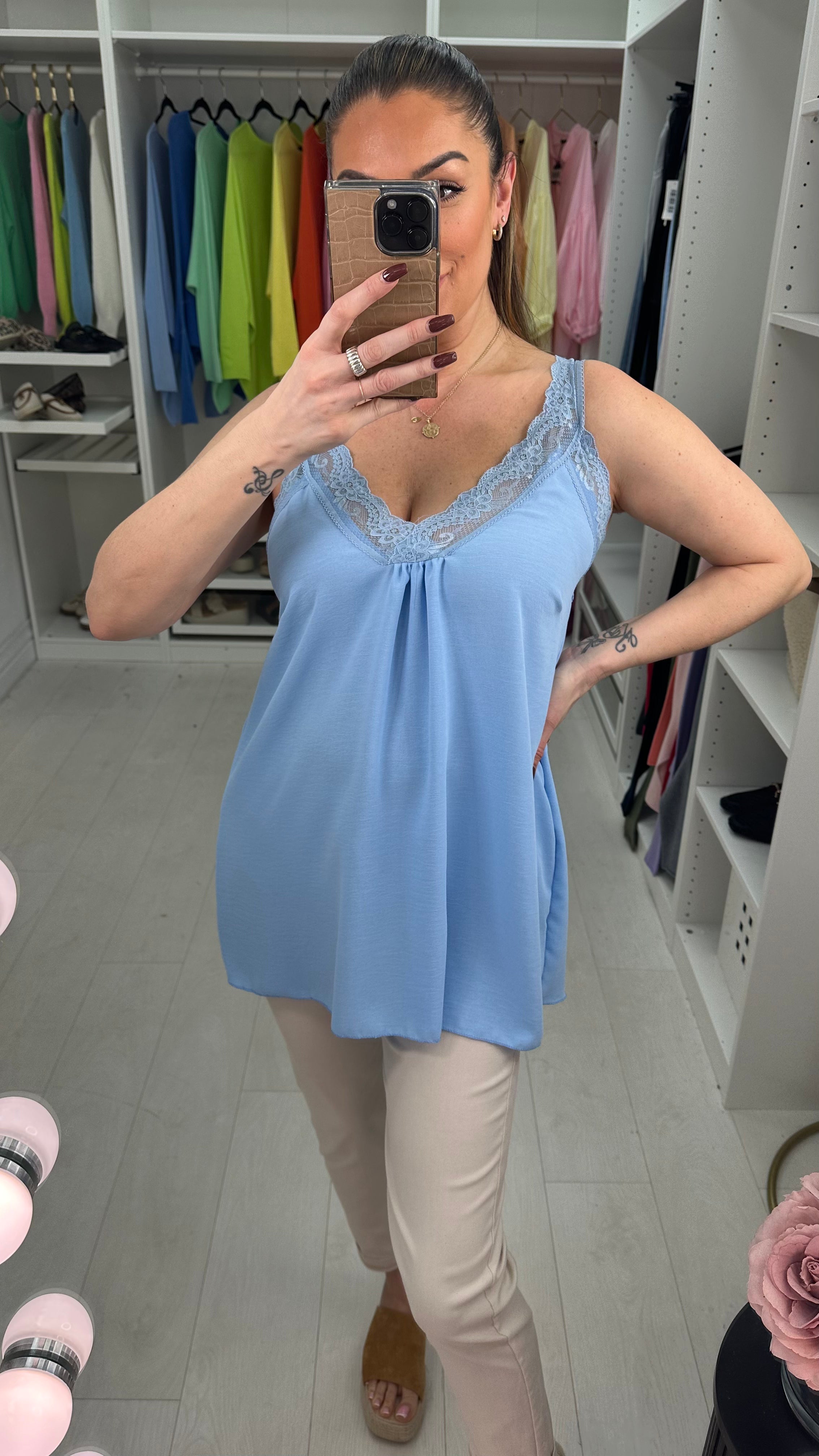 Leanne Lace Trim Cami