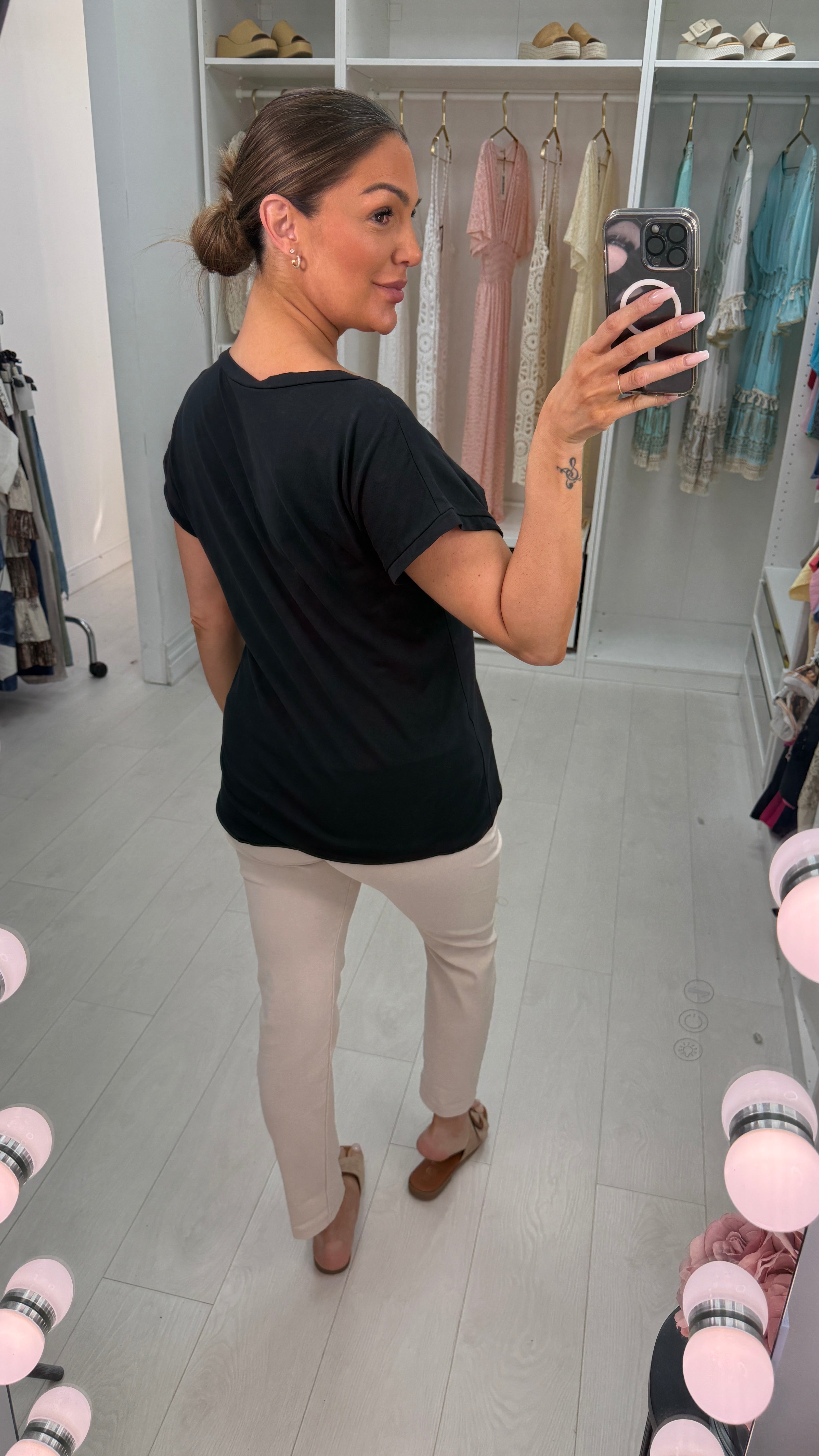 Elvira Plain V Neck T-Shirt