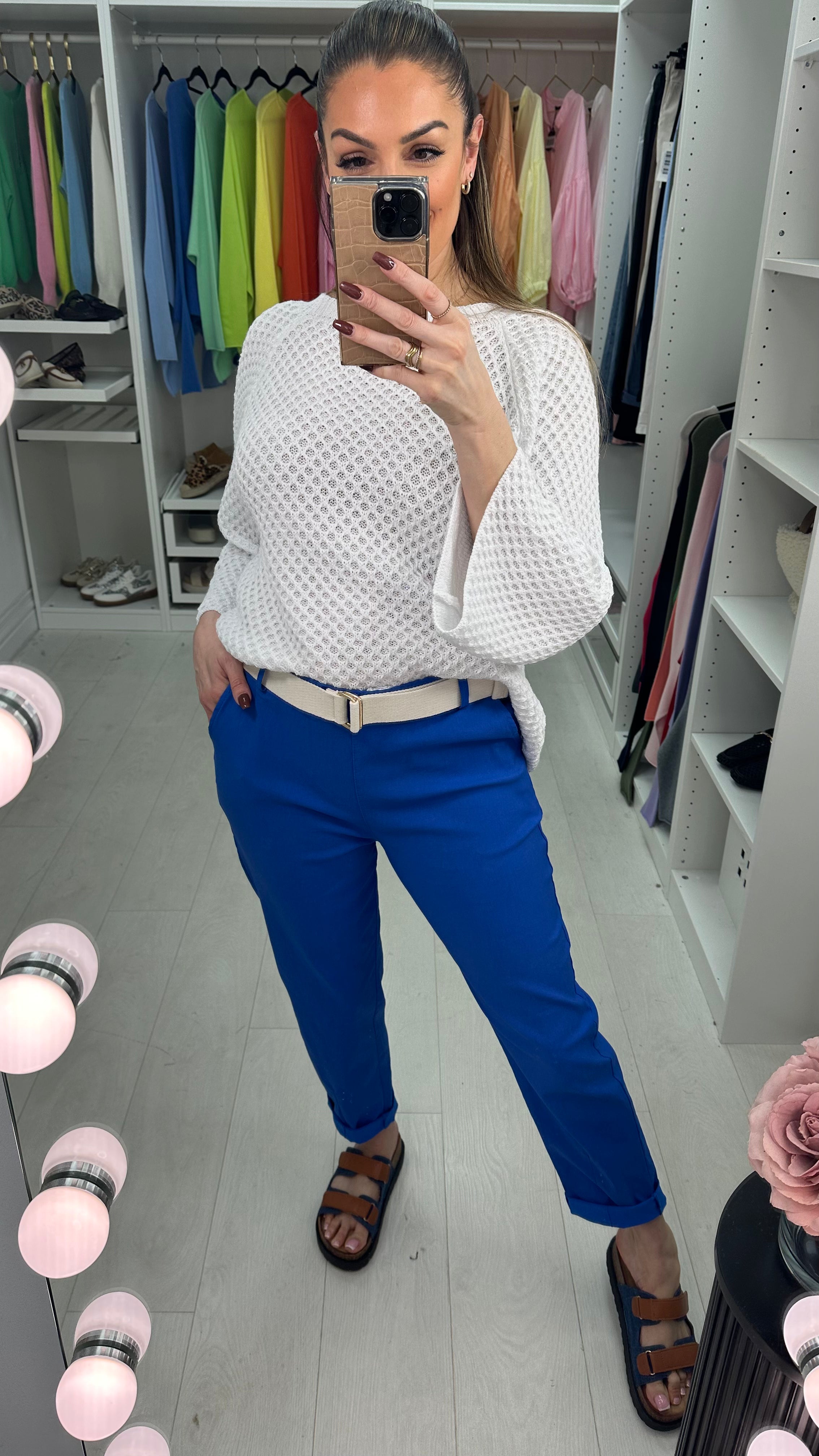 Amor Plain Magic Fit Belted Trousers