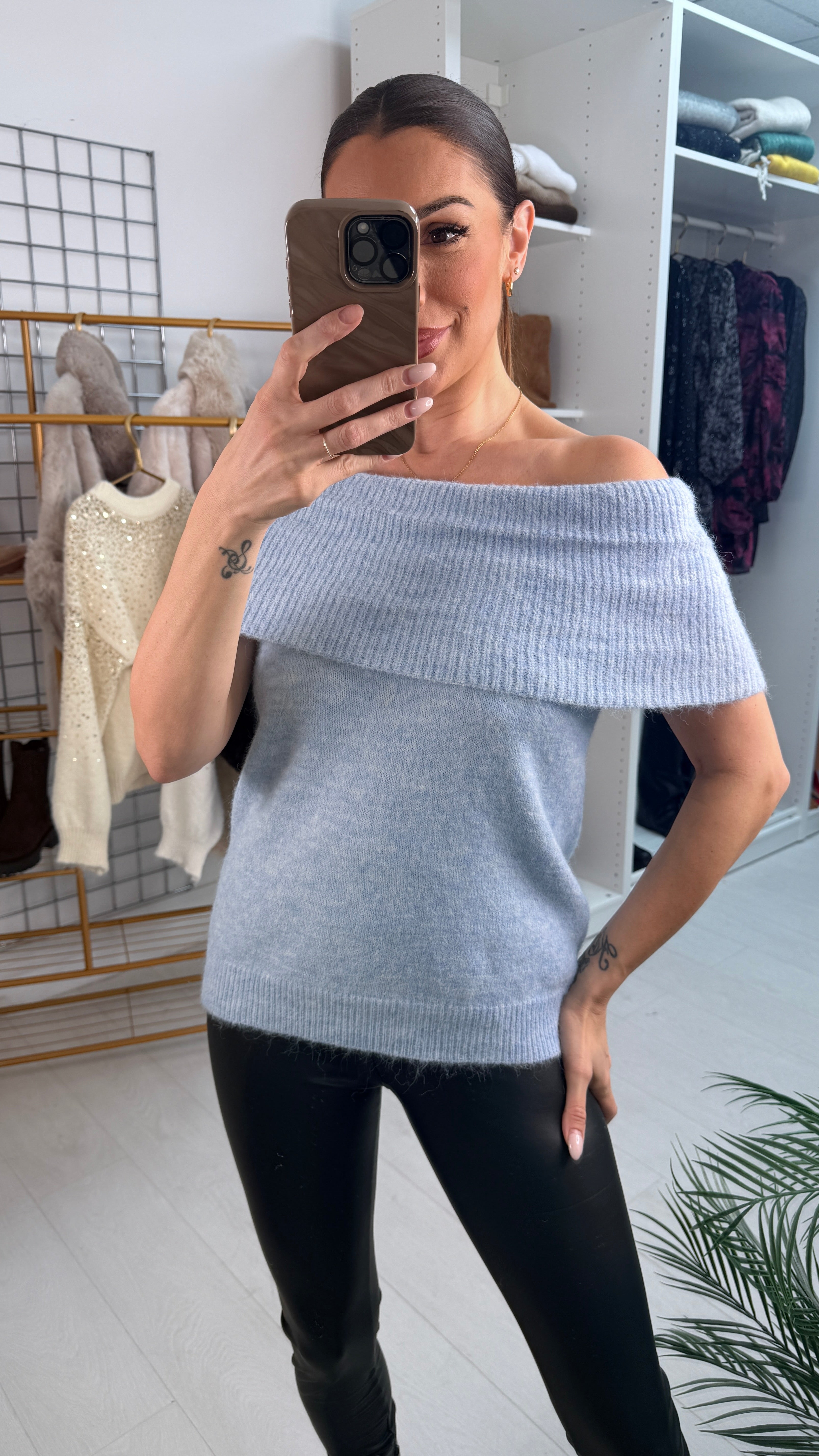 Luisa Plain Super Soft Bardot Jumper