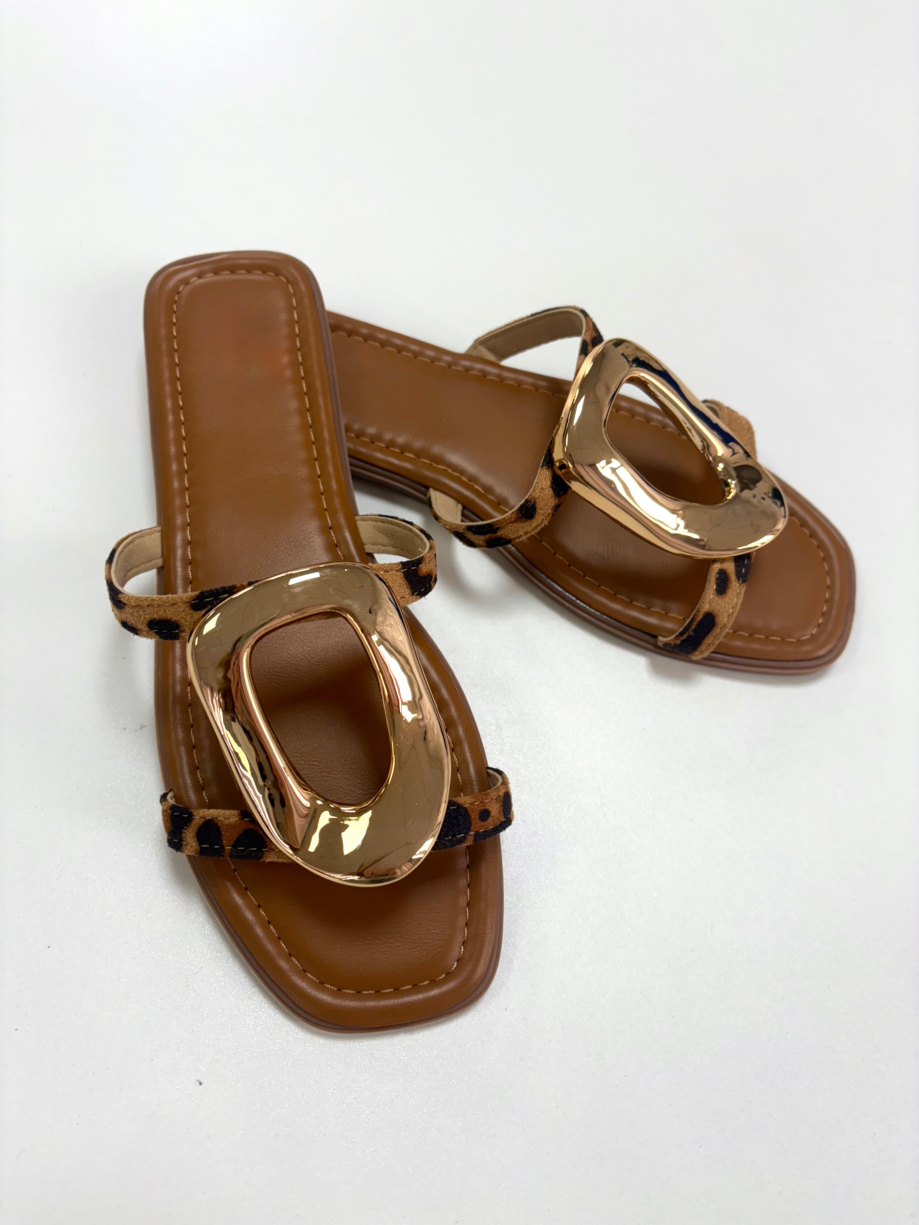 Jeana Metallic Detail Flat Sliders