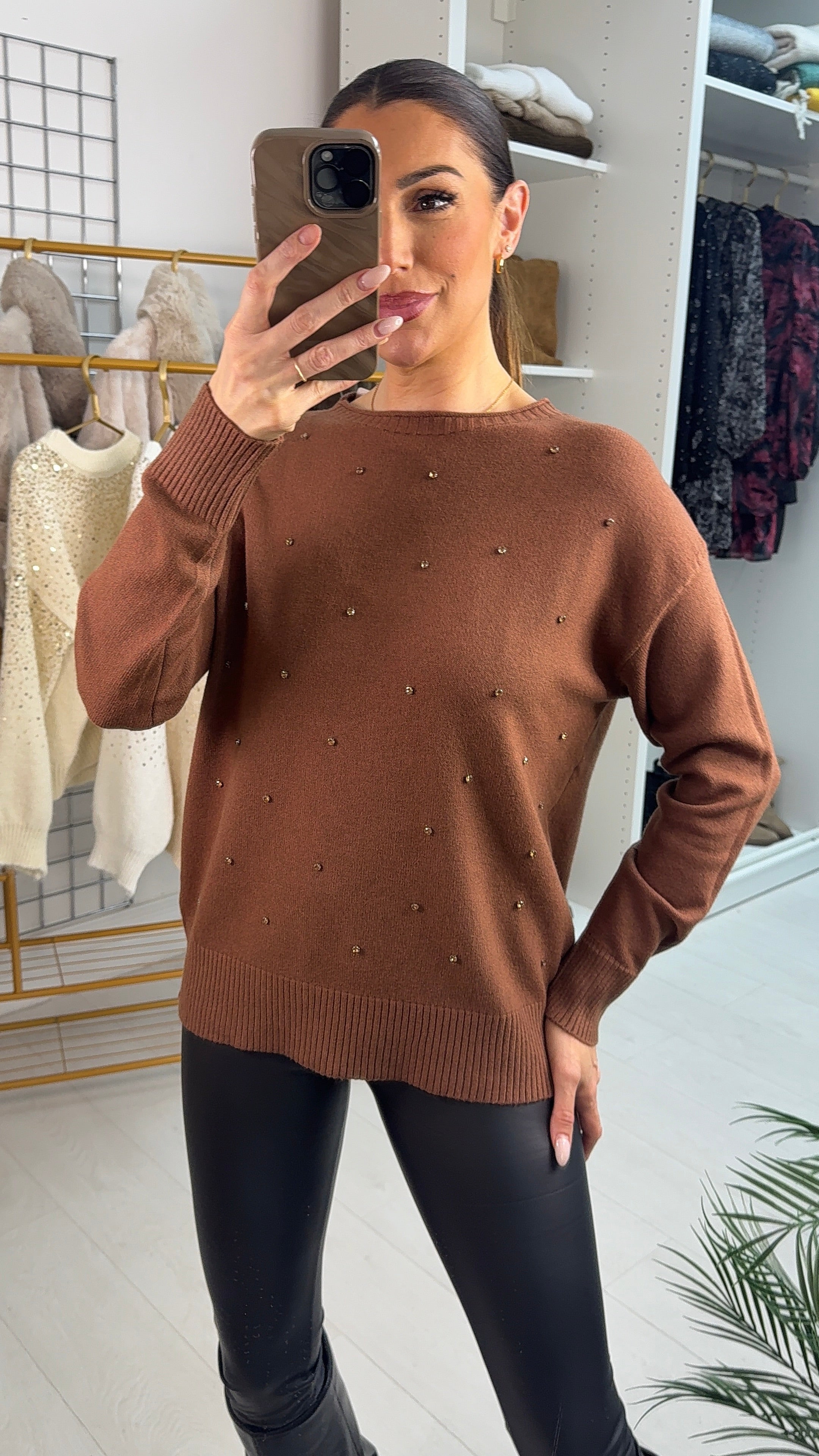 Sidney Embellished Round Neck Jumper