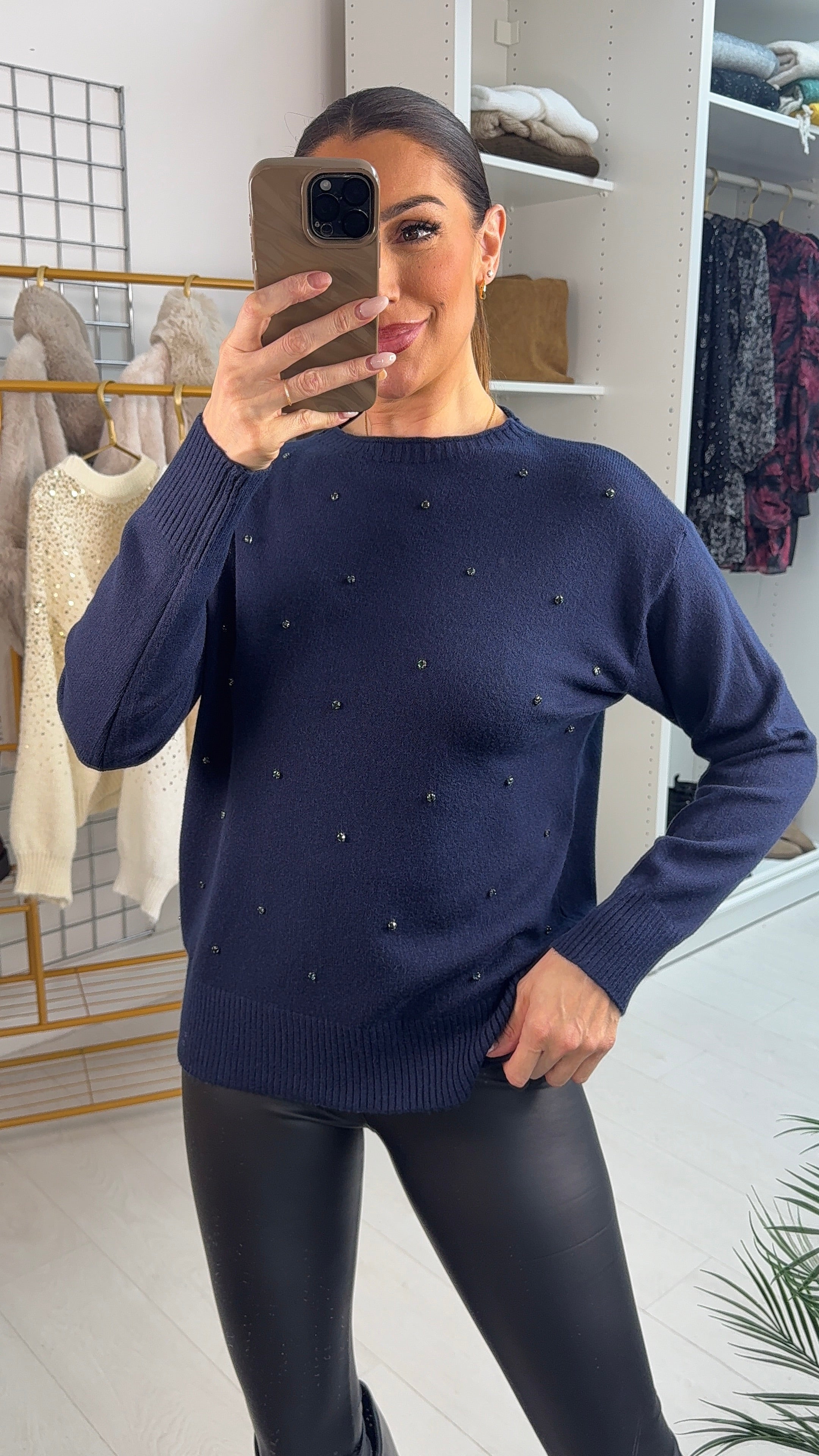 Sidney Embellished Round Neck Jumper