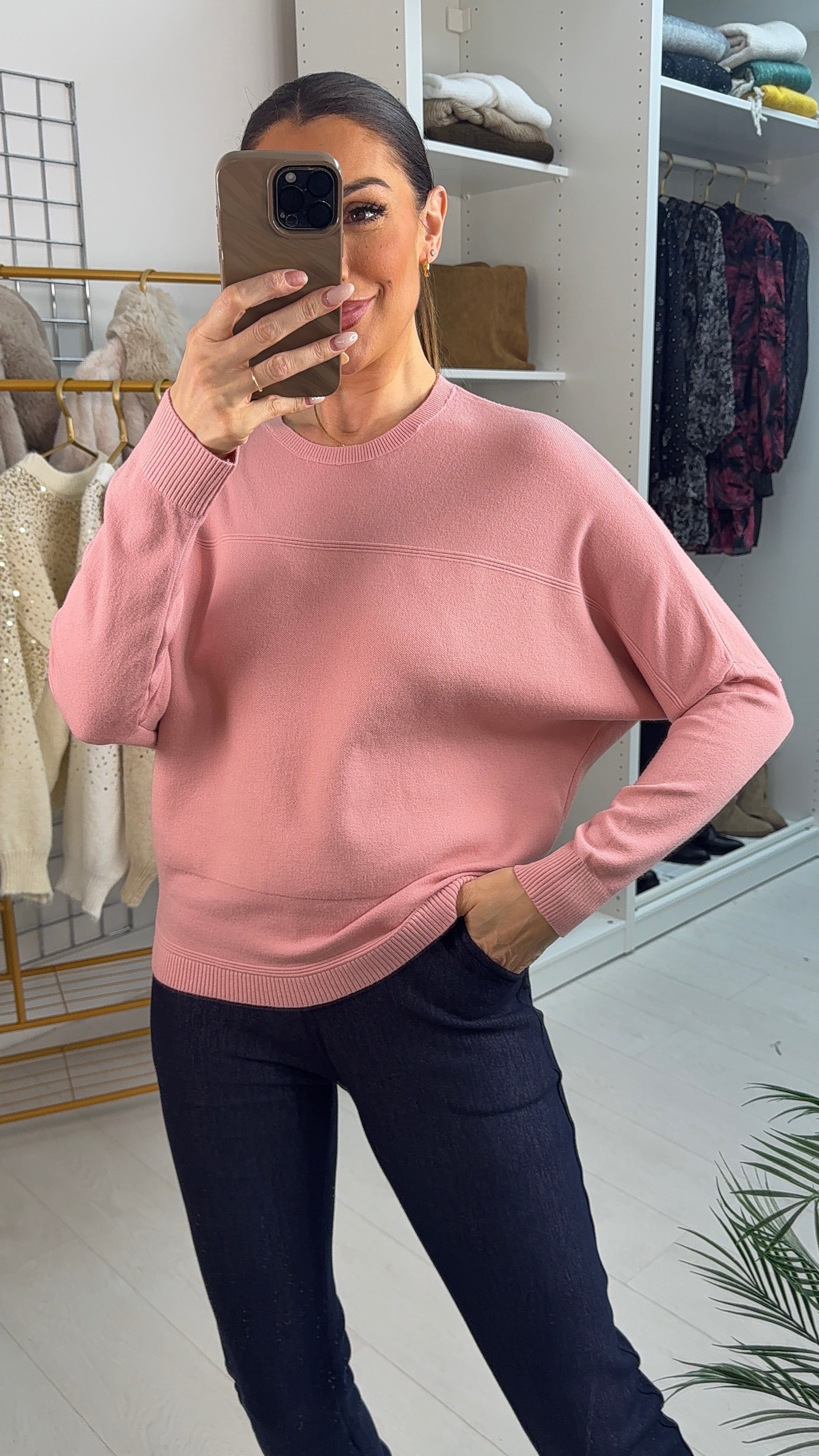 Sorina Plain Batwing Sleeve Jumper