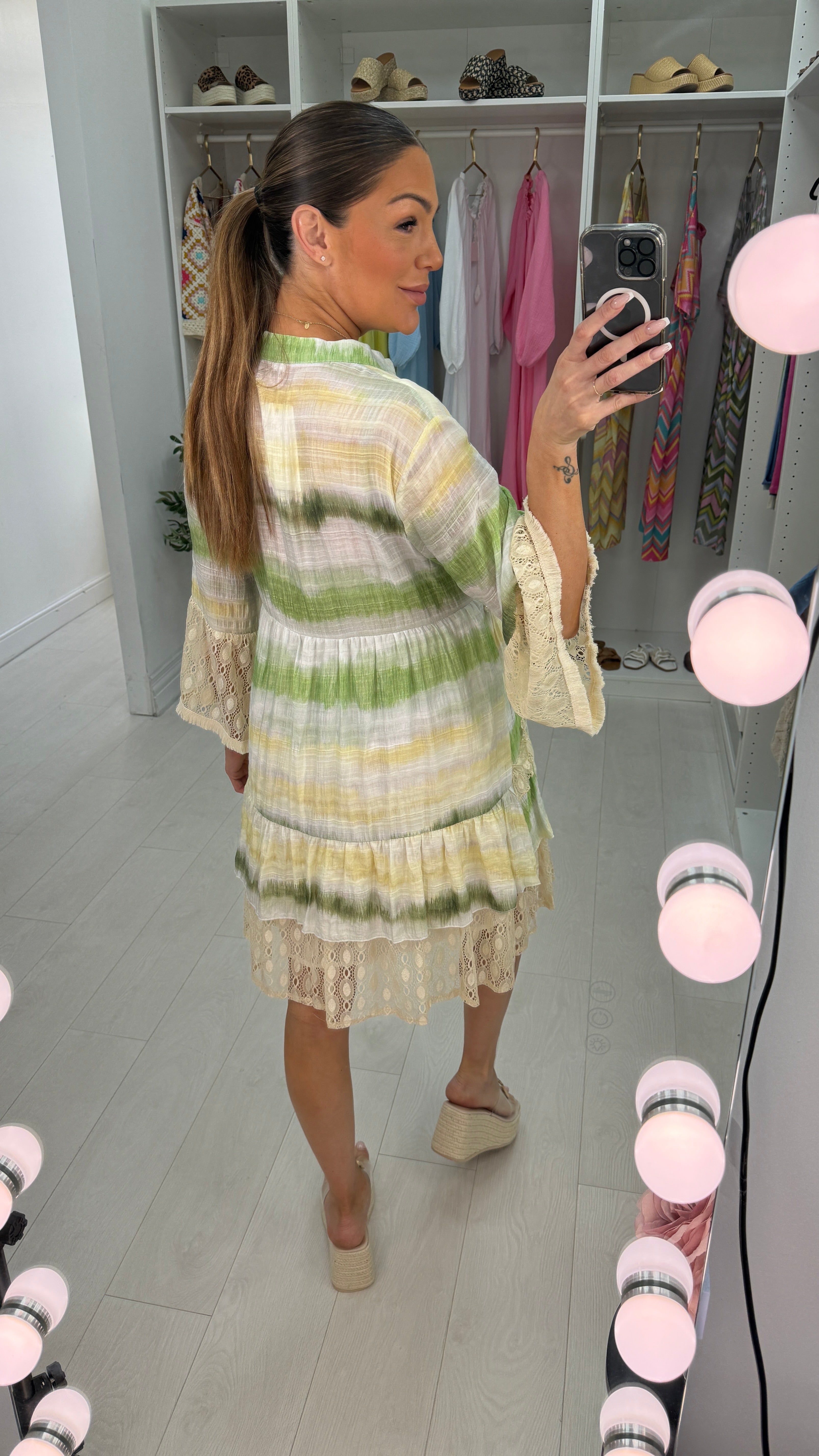 Kinsley Ombre V Neck Smock Dress