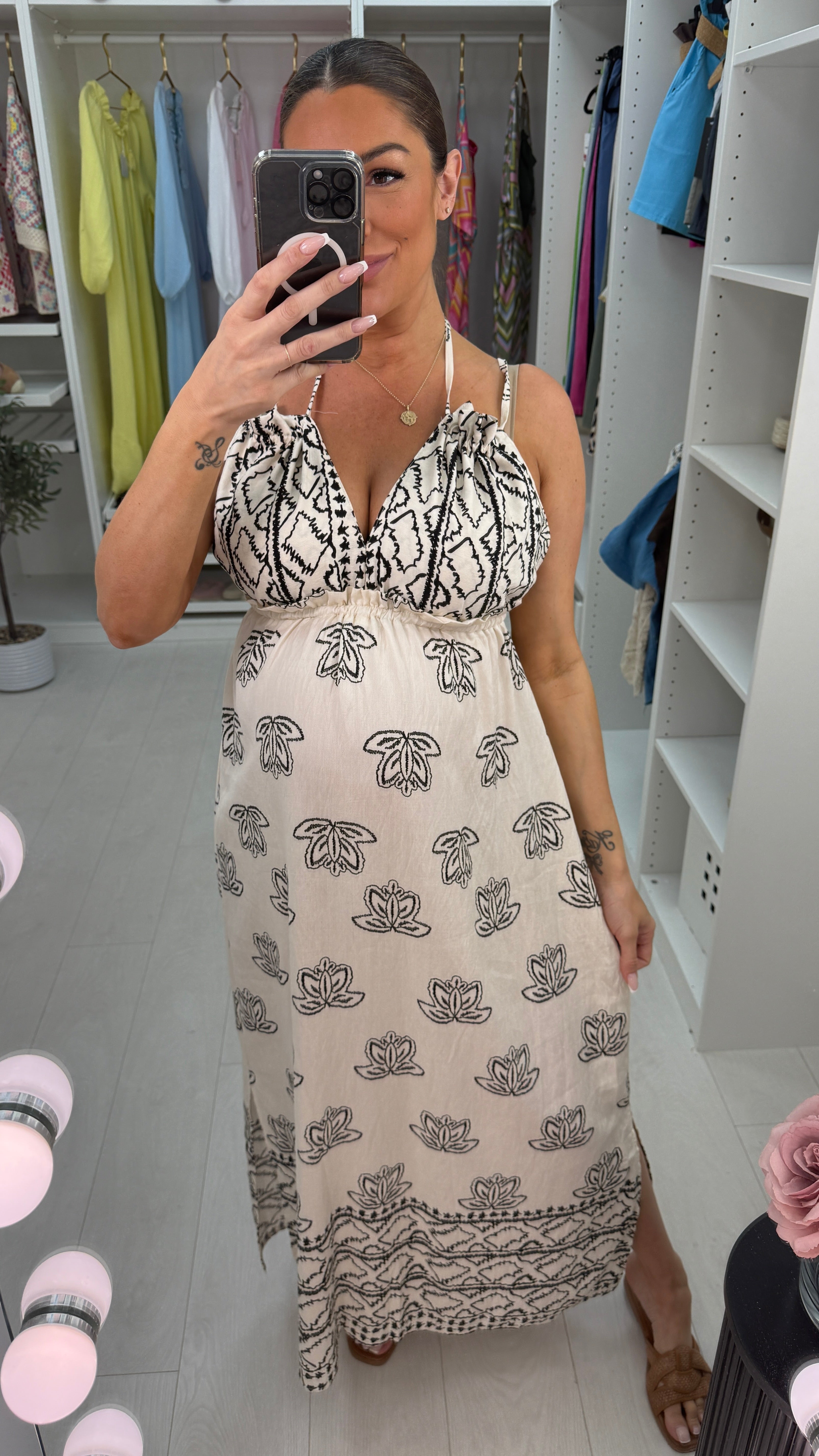 Abilene Abstract Print Strappy Maxi Dress