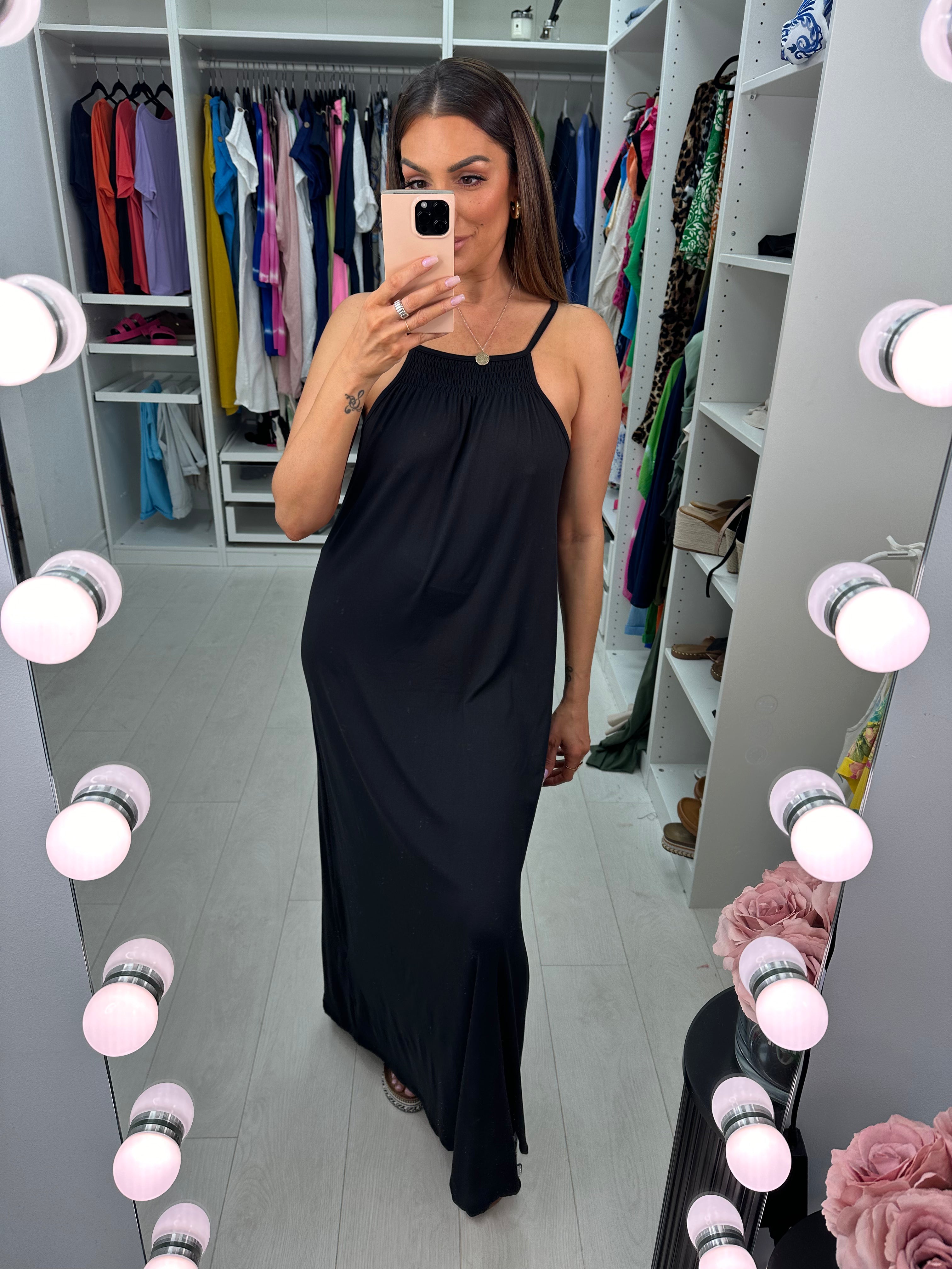 Athens Spaghetti Strap Square Neck Maxi Dress