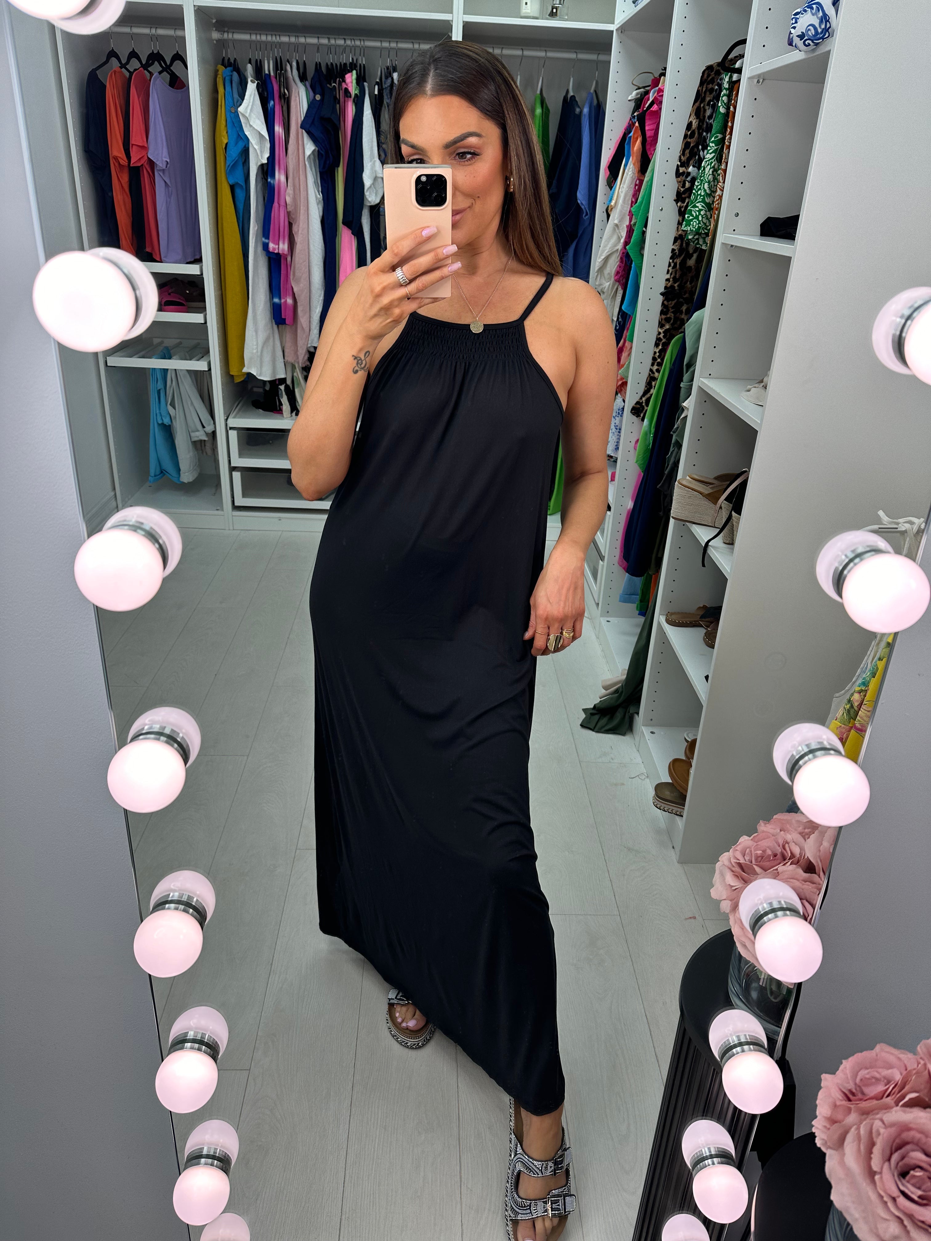 Athens Spaghetti Strap Square Neck Maxi Dress