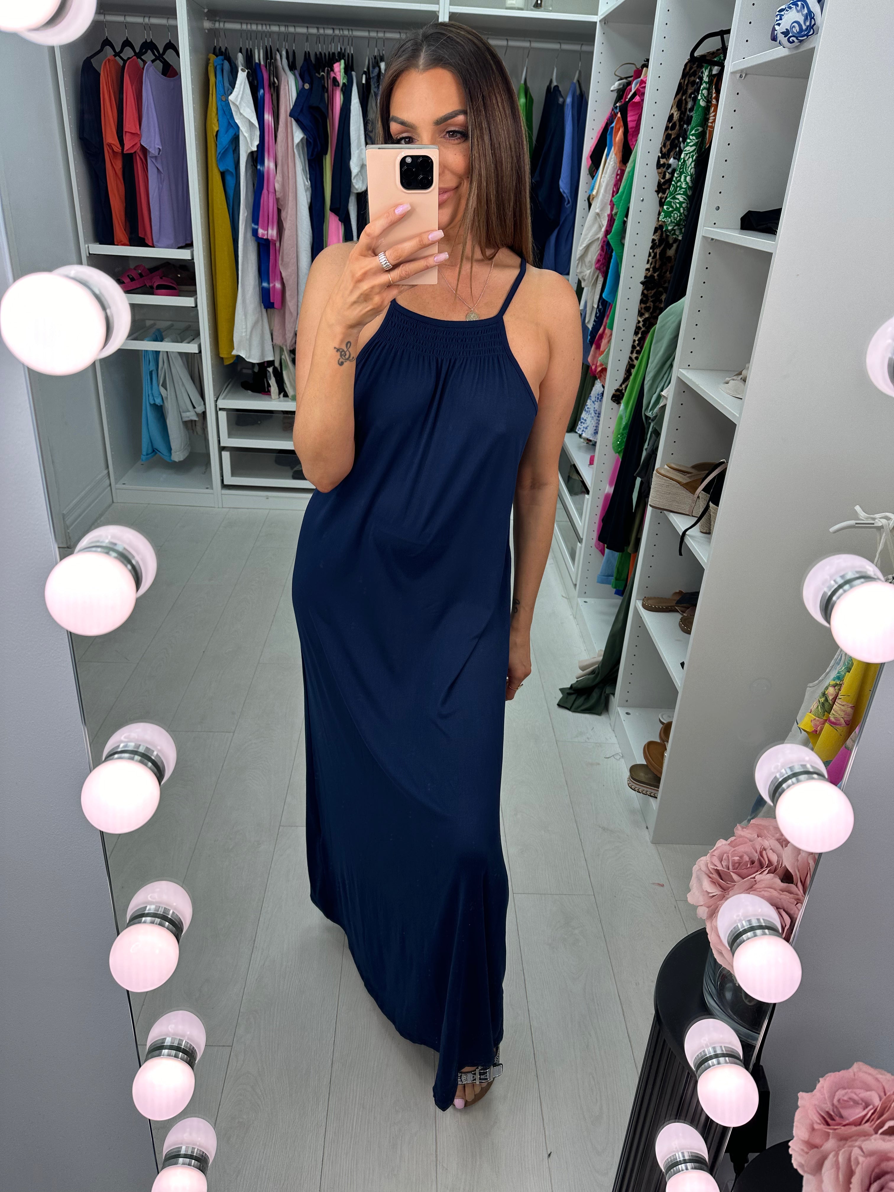 Athens Spaghetti Strap Square Neck Maxi Dress