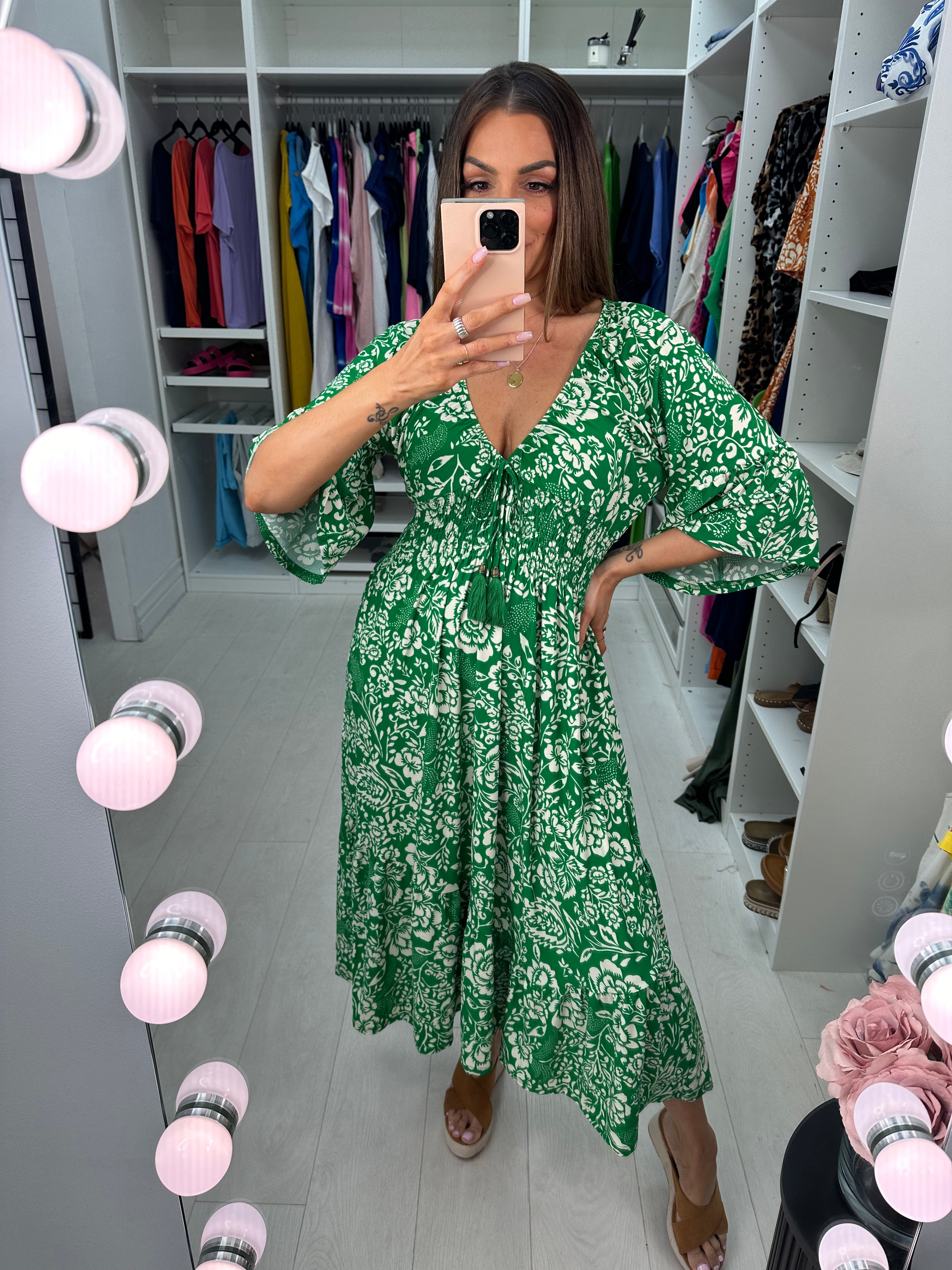 Holly Floral Tassel Tie Magic Midi Dress