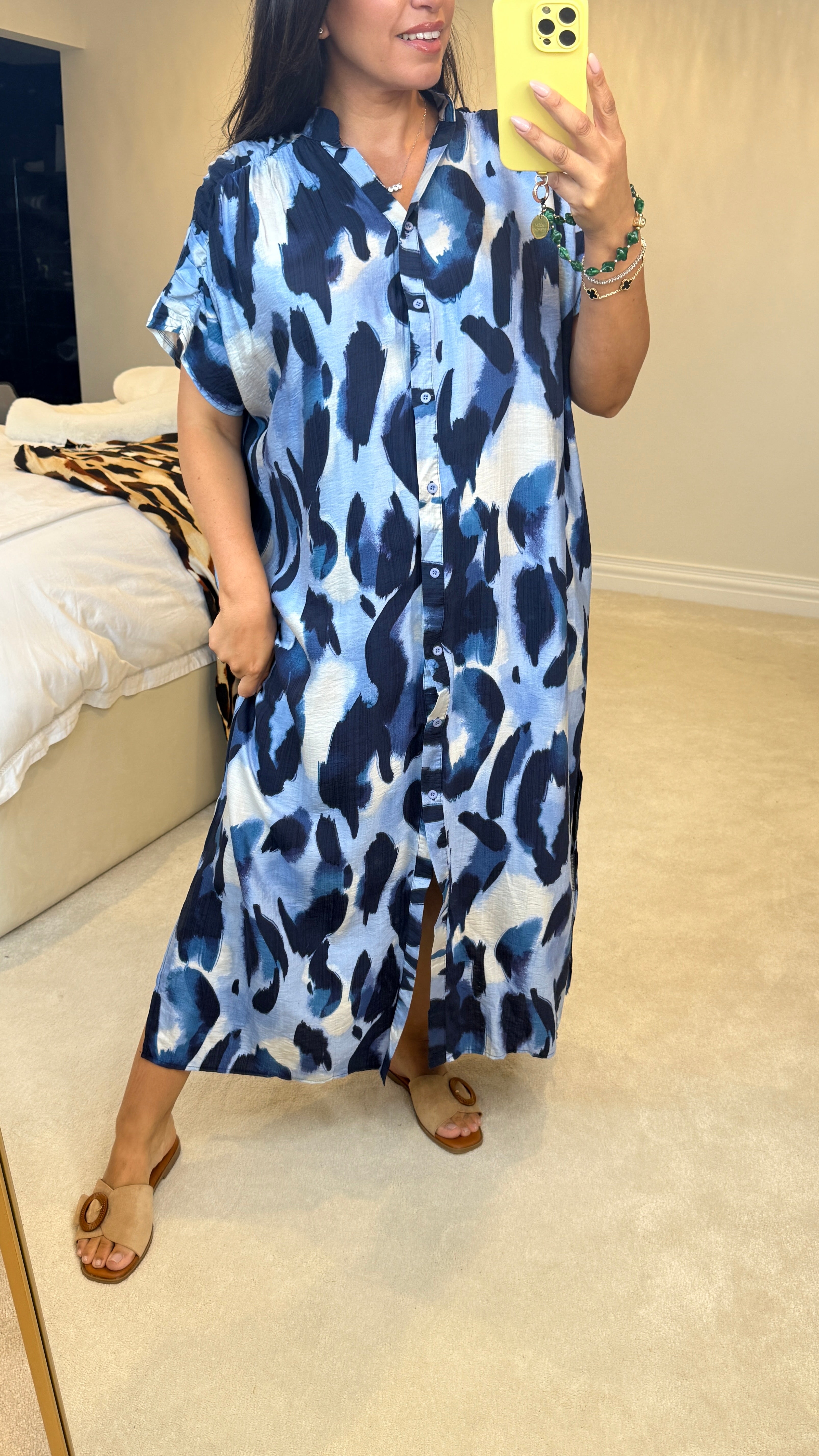 Meagan Cheetah Pattern Loose Fit Maxi Dress