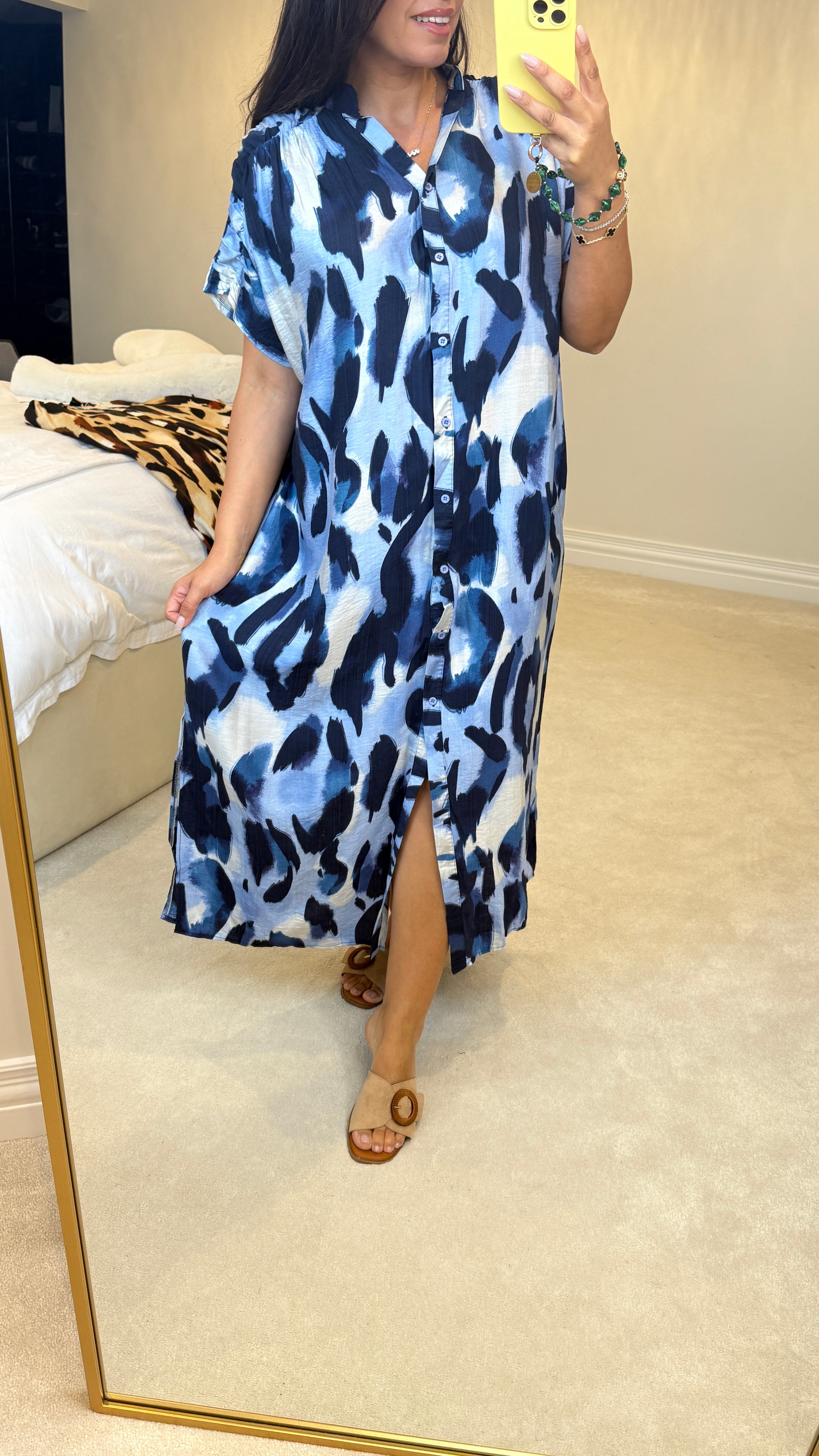 Meagan Cheetah Pattern Loose Fit Maxi Dress