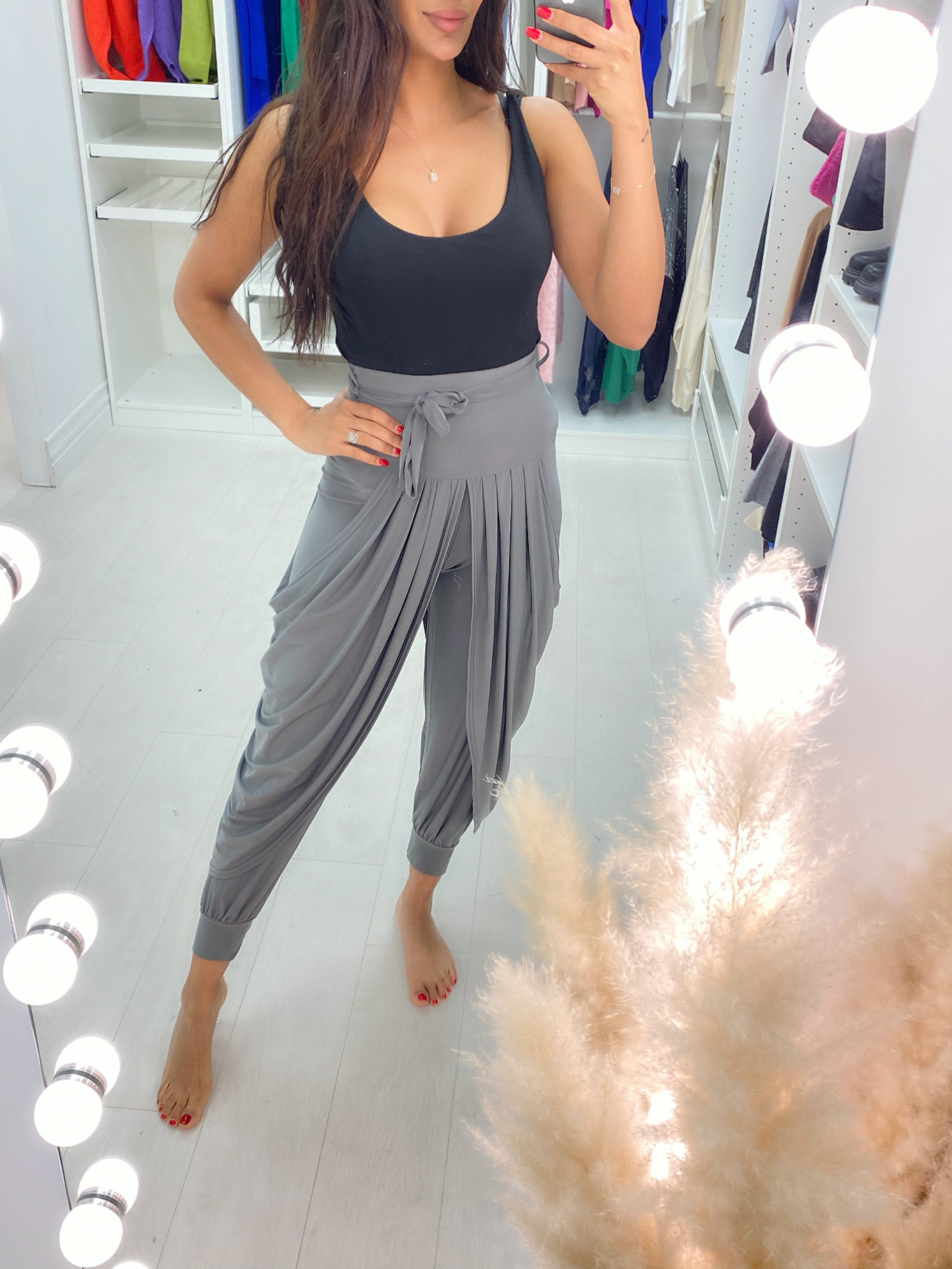 Gracelyn Belted Slouch Hareem Trousers