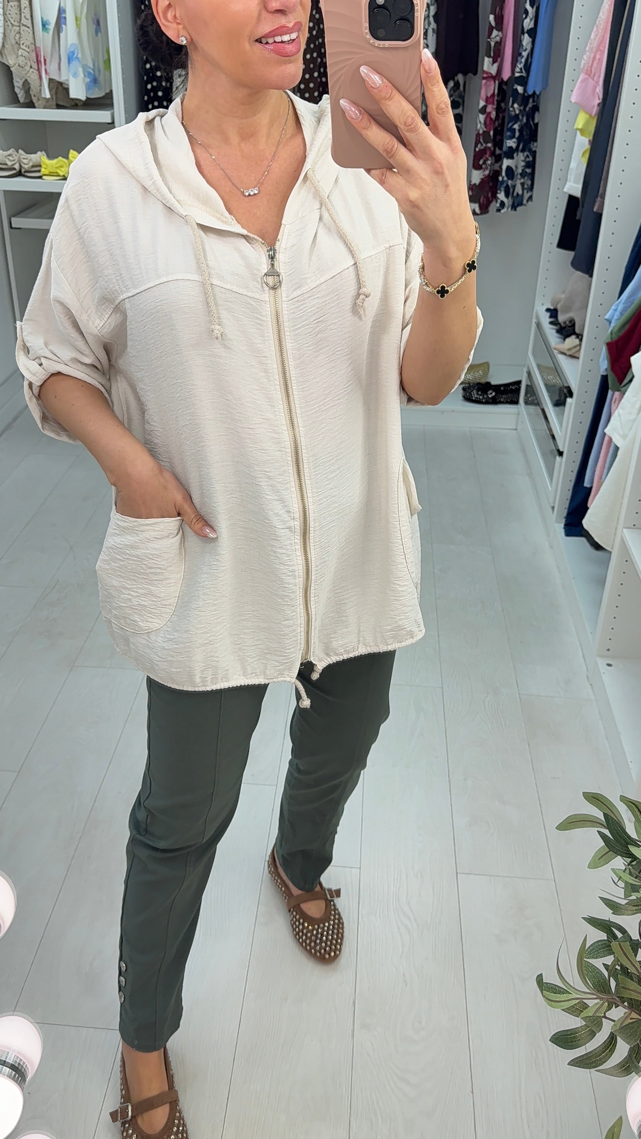 Renley Lightweight Zip Front Hooded Jacket