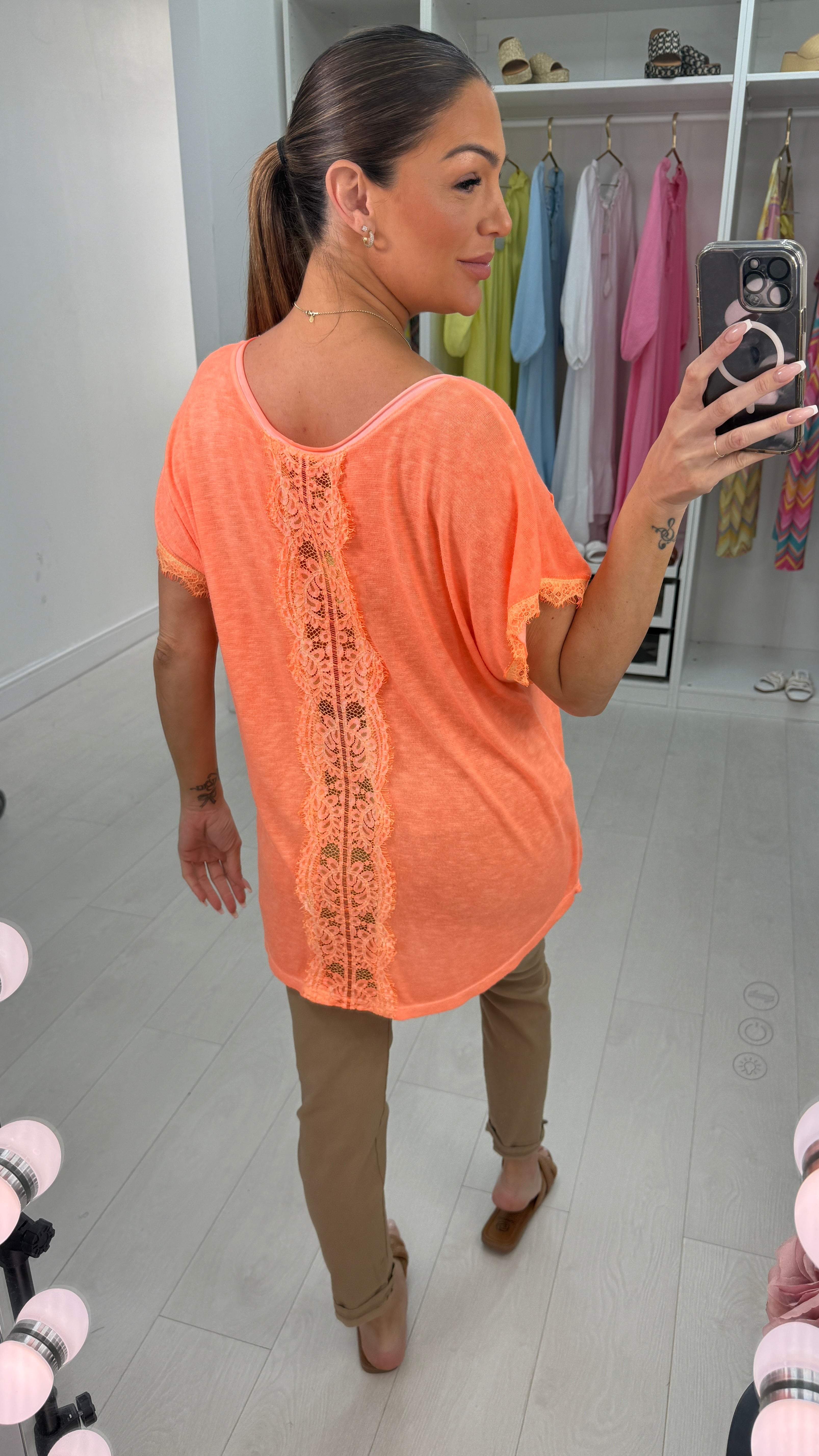 Antonia Plain Sequin Pocket V Neck T-Shirt