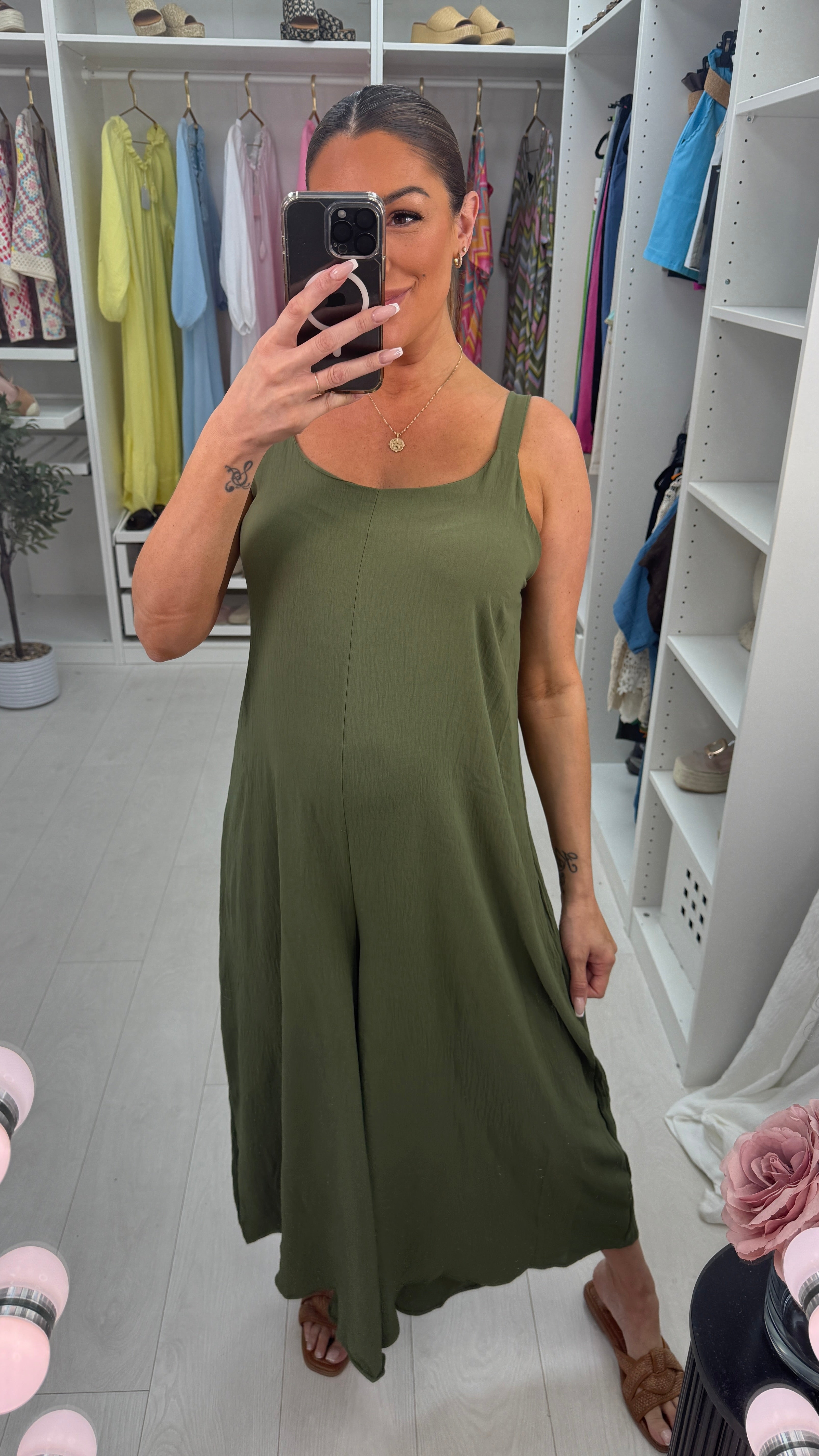 Zia Plain Wide Leg Loose Fit Jumpsuit