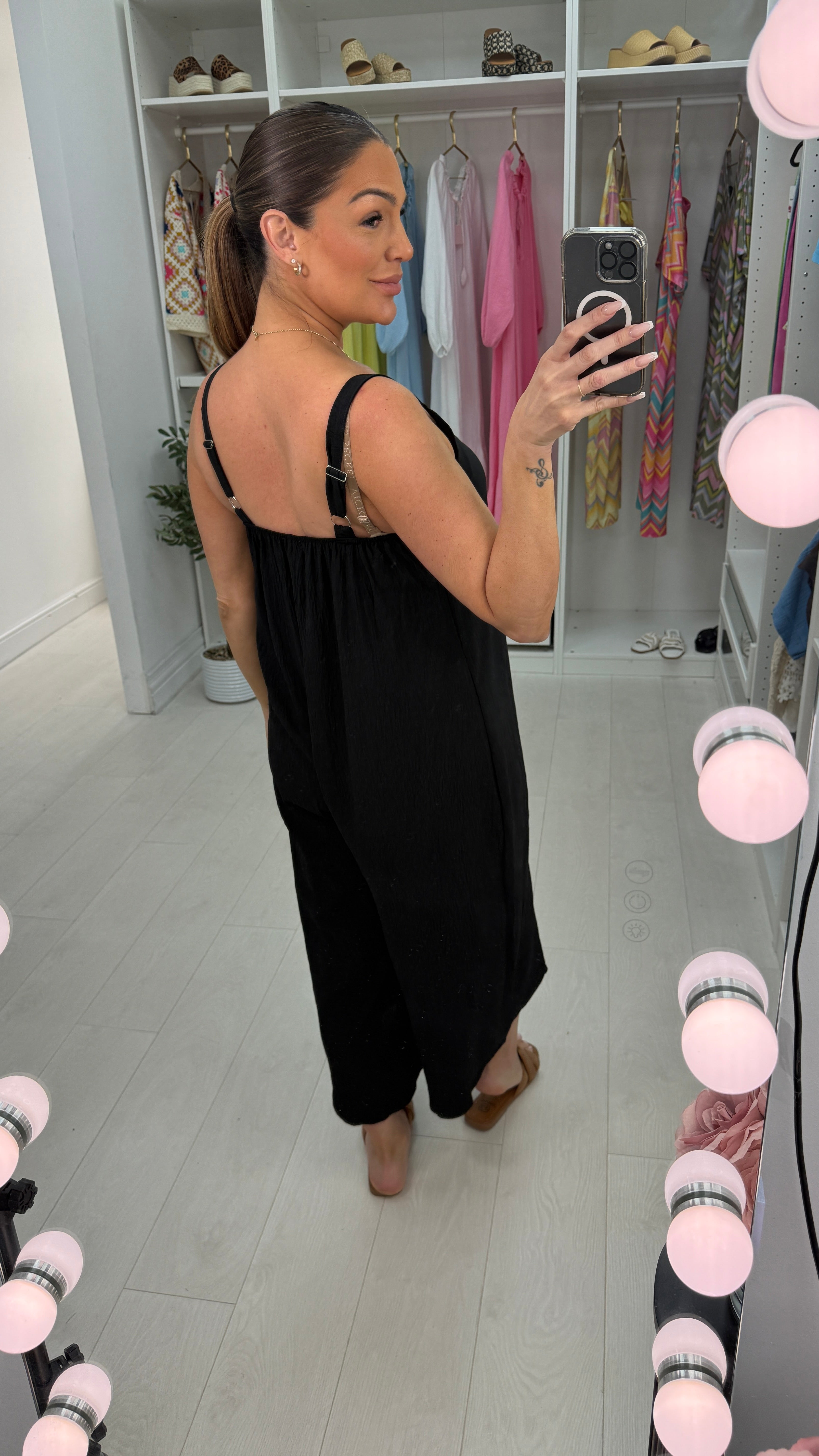 Zia Plain Wide Leg Loose Fit Jumpsuit