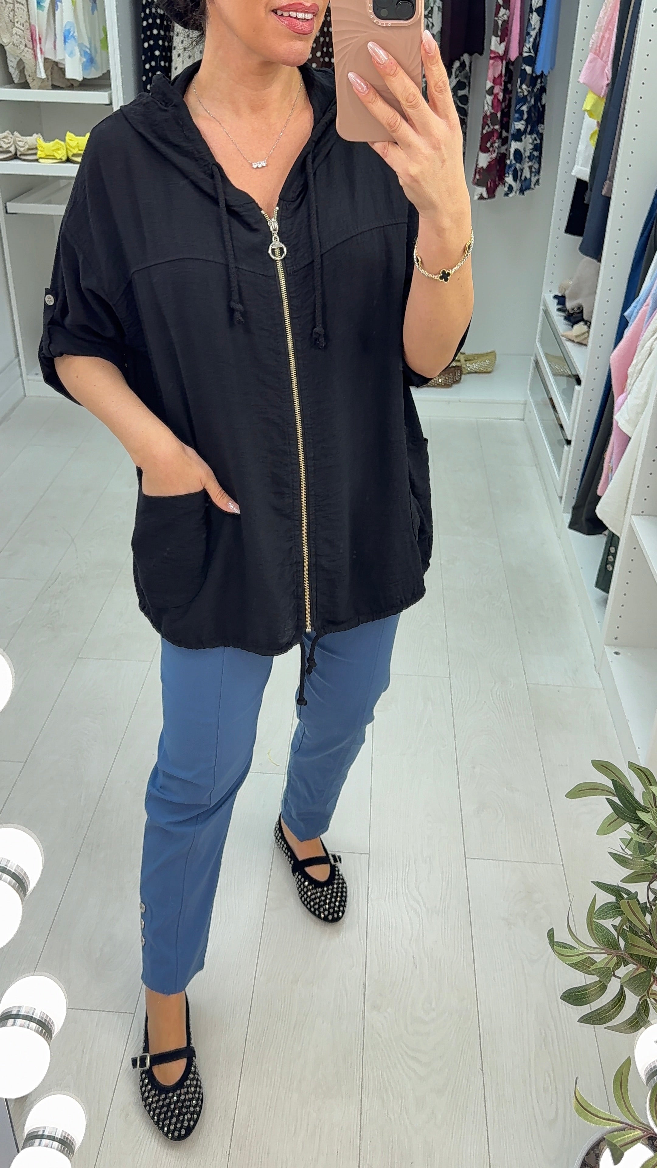 Renley Lightweight Zip Front Hooded Jacket