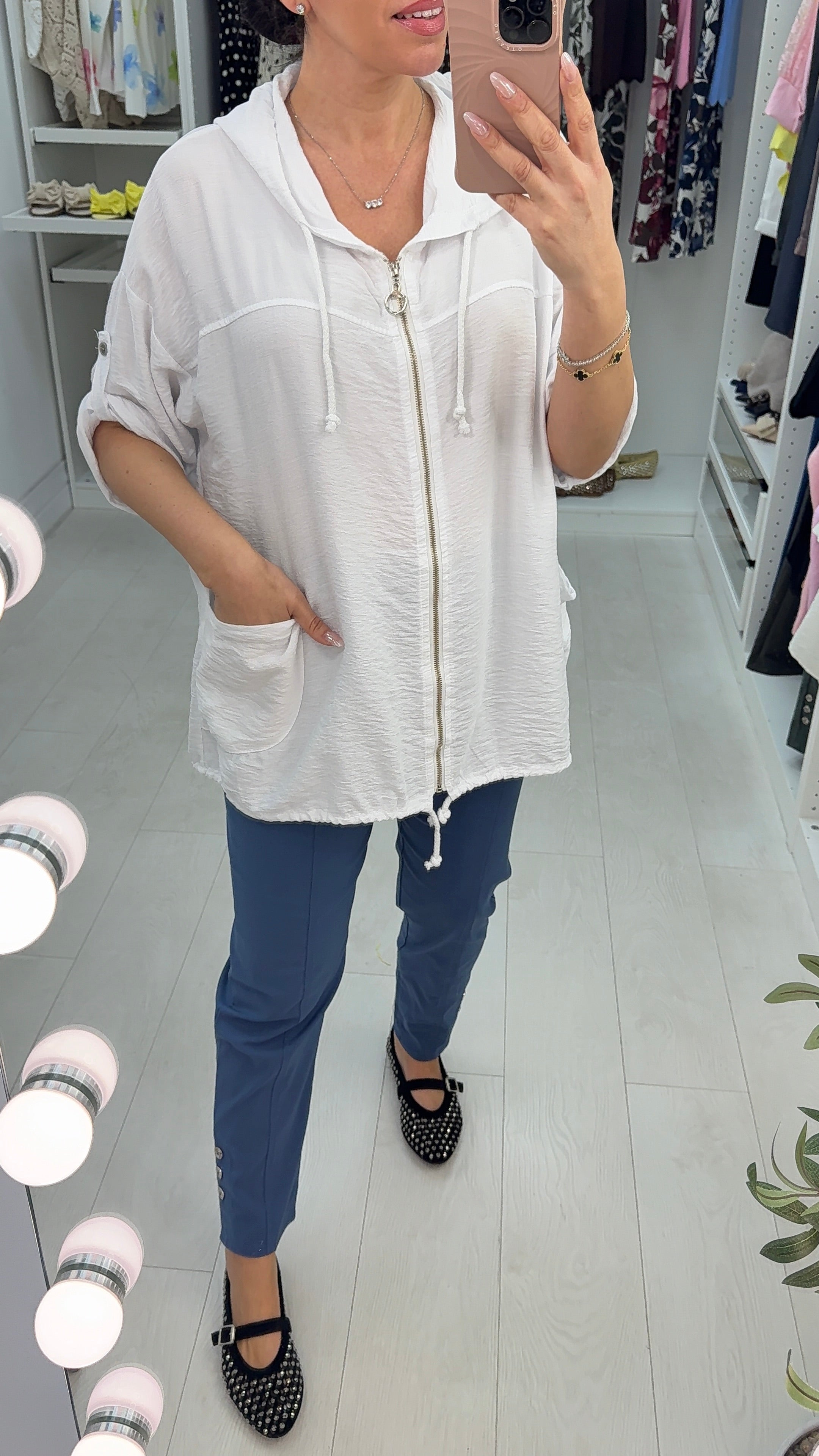 Renley Lightweight Zip Front Hooded Jacket