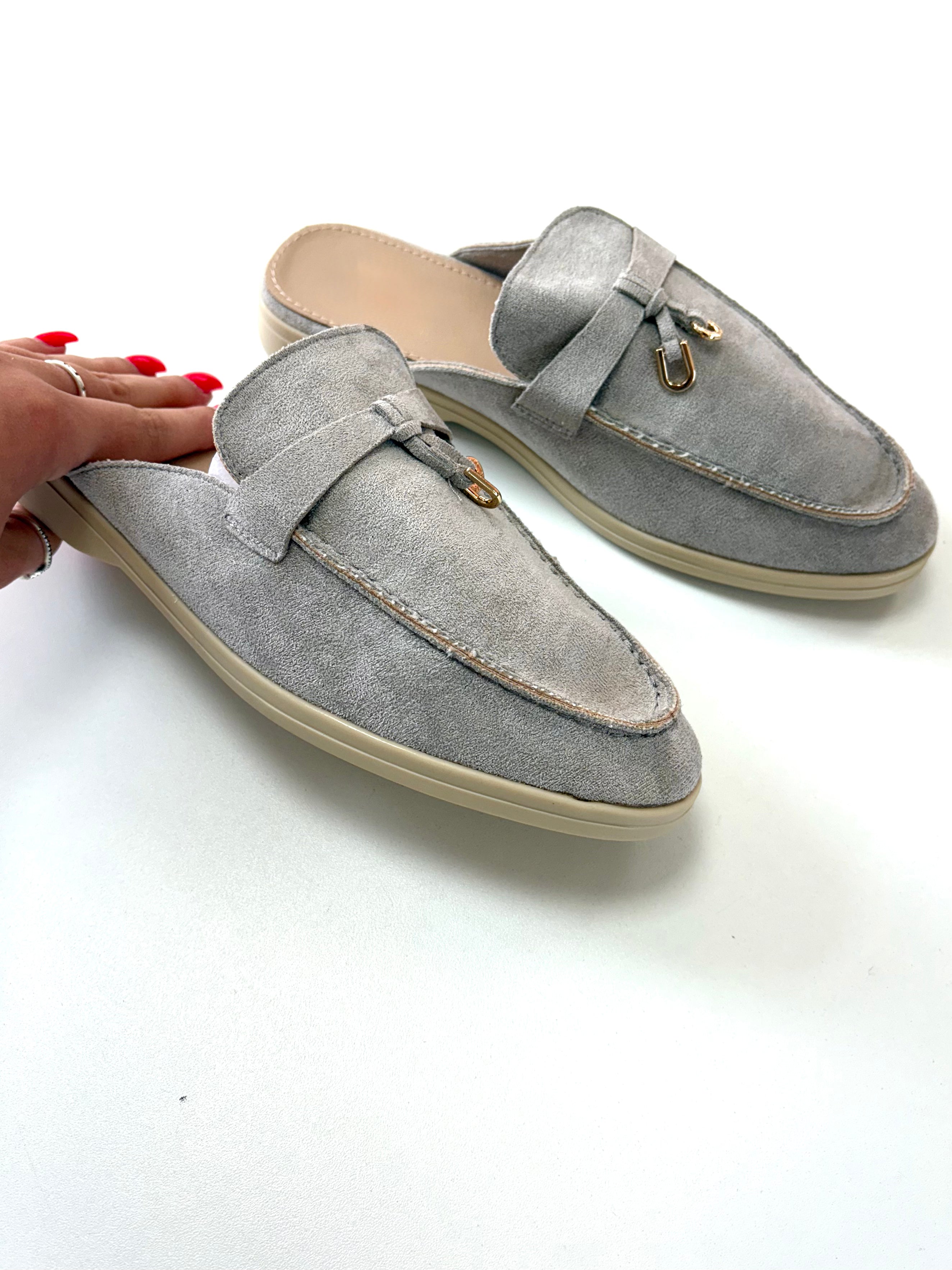 Mandie Faux Suede Slip On Mules