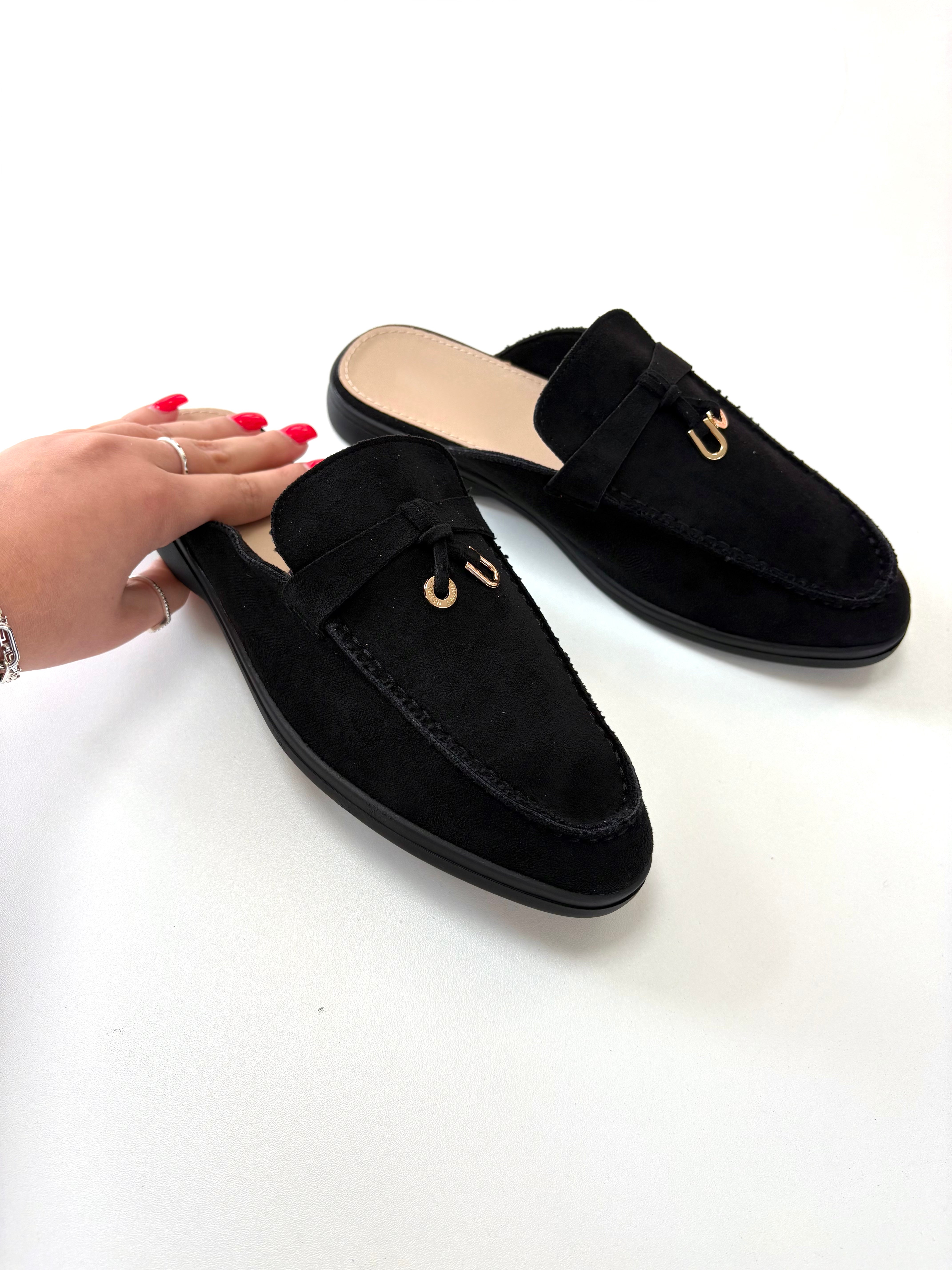 Mandie Faux Suede Slip On Mules