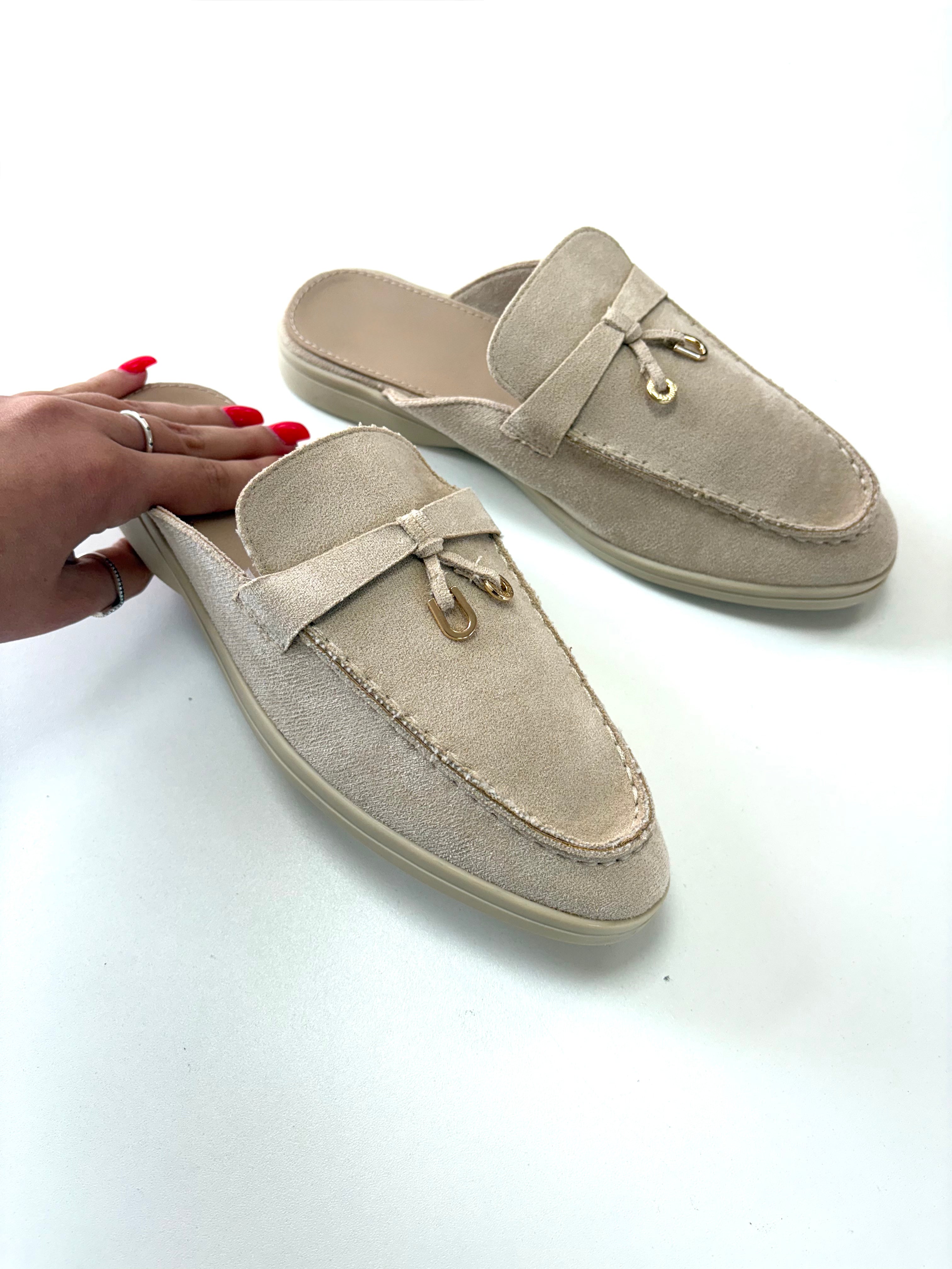 Mandie Faux Suede Slip On Mules