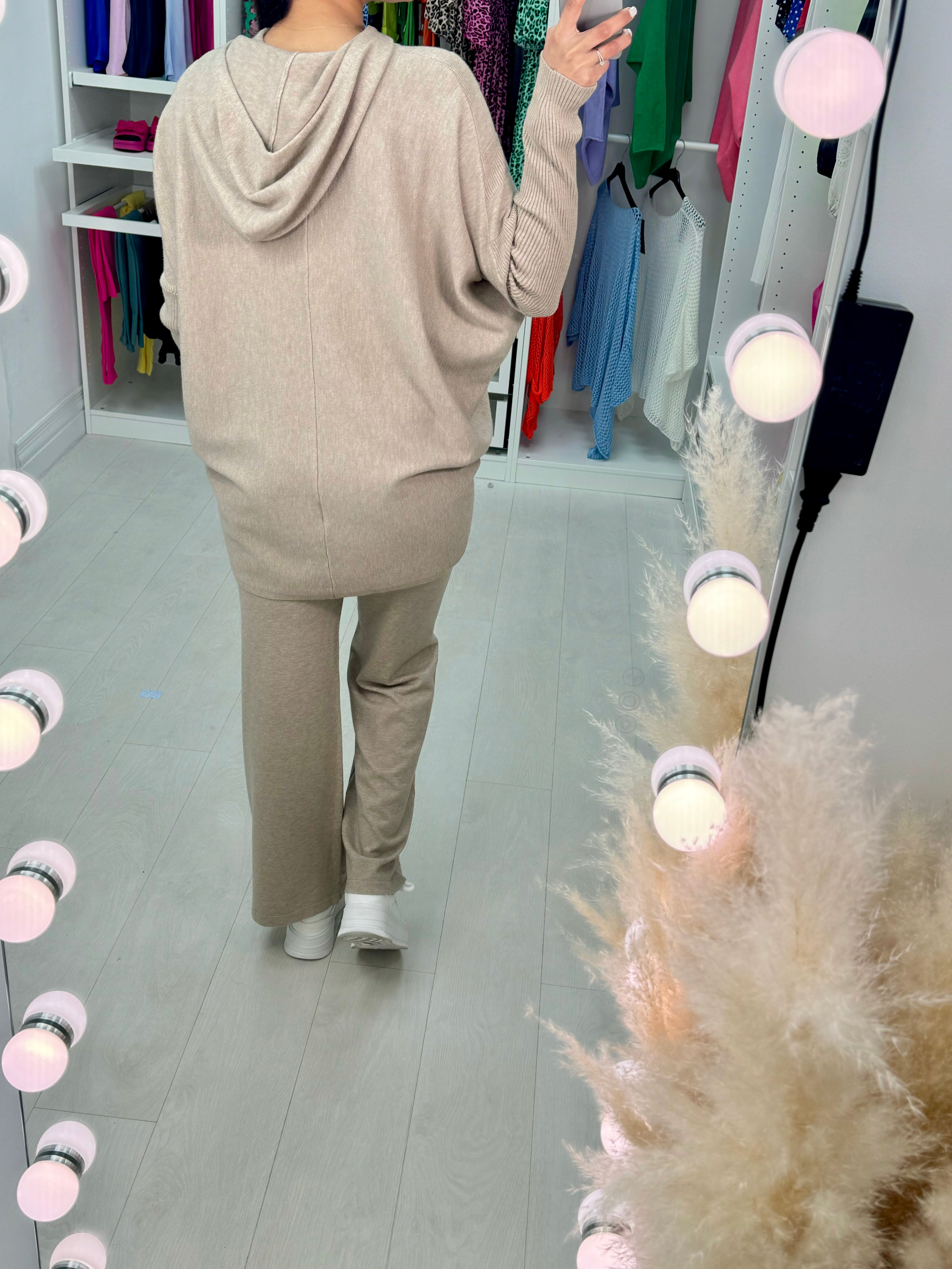 Pixie Asymmetric Detail Hooded Loungewear Set