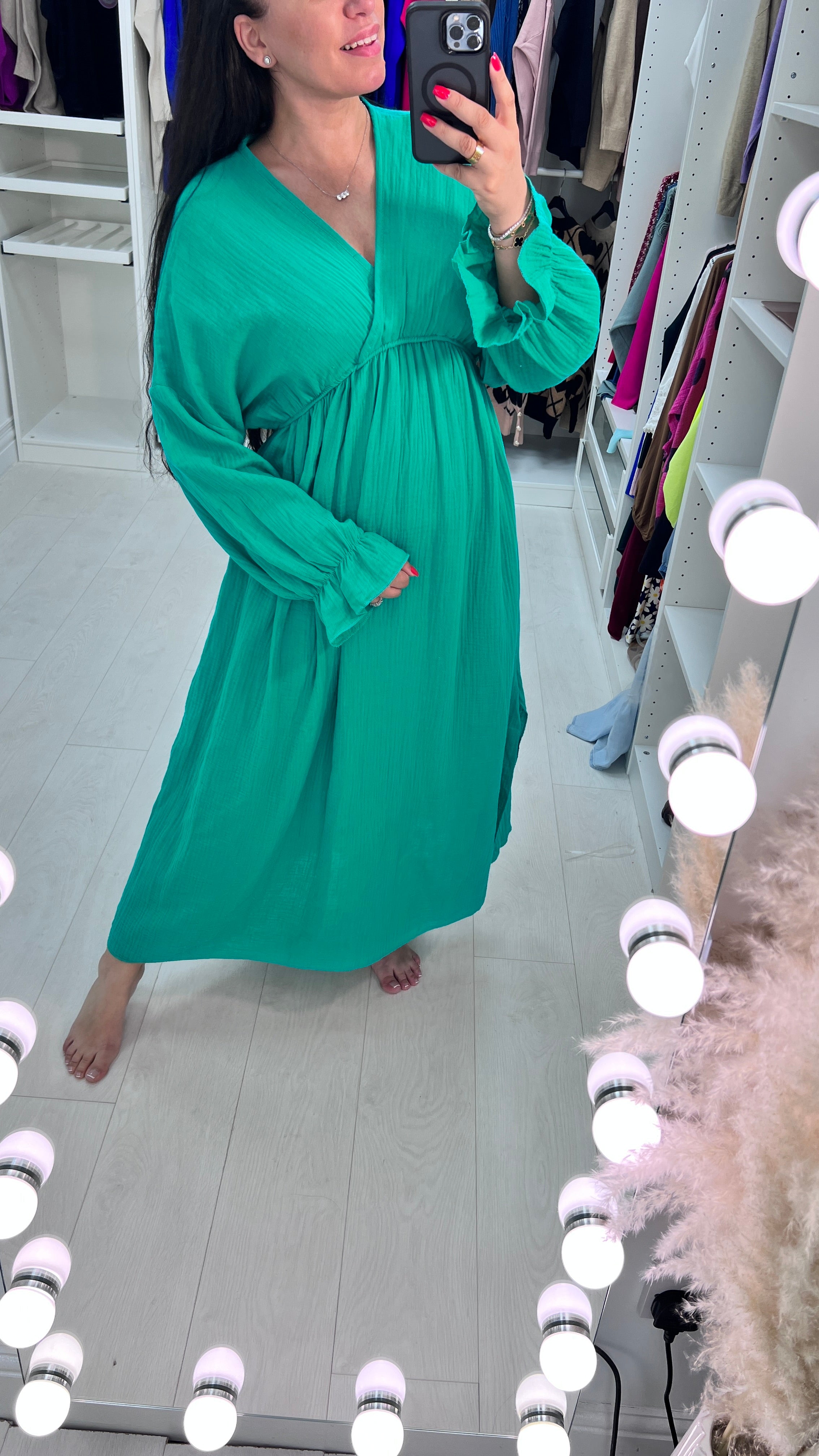 Vincenzo Angel Sleeve Cheesecloth Dress