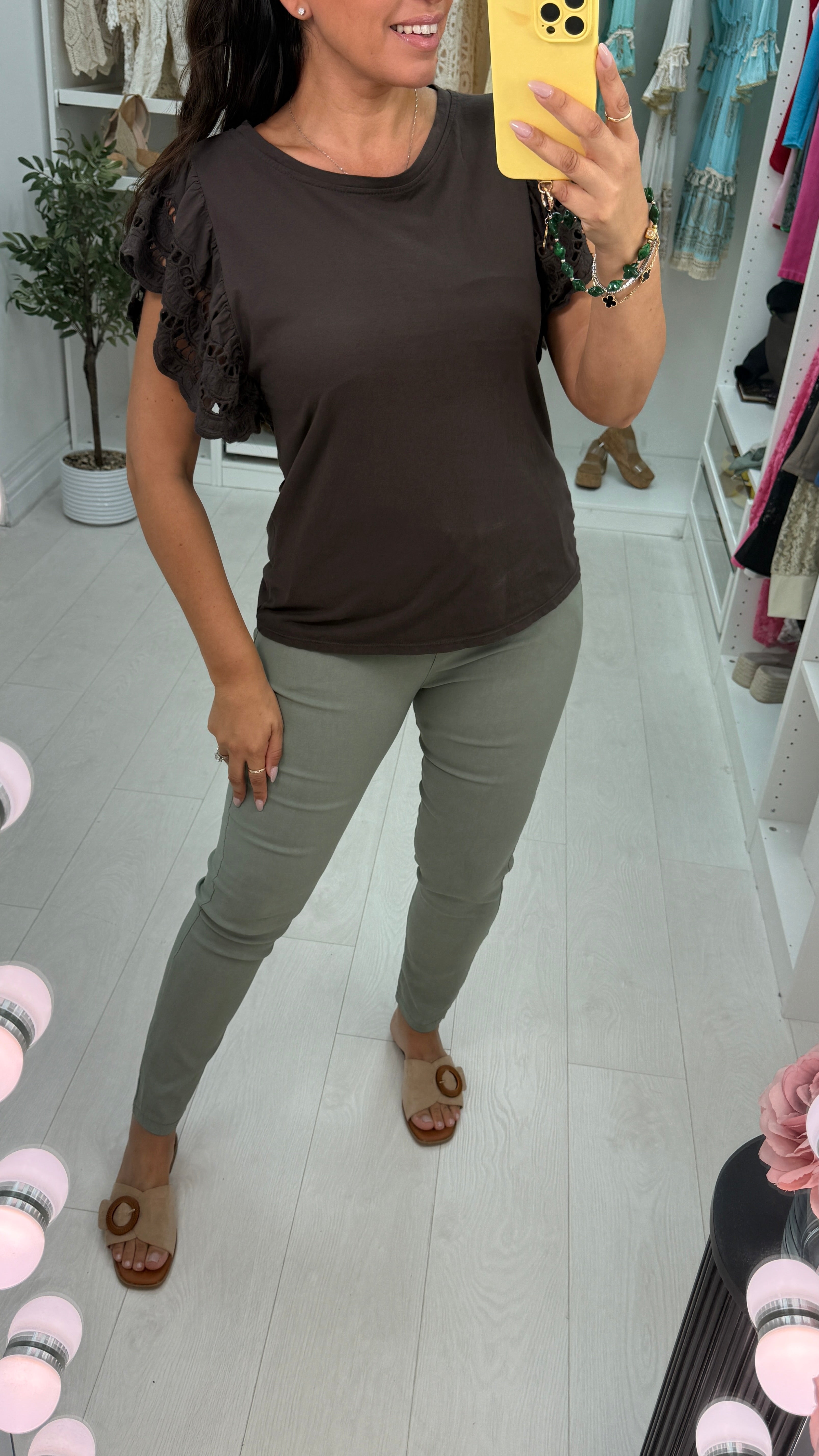 Kimberly Crochet Sleeve T-shirt