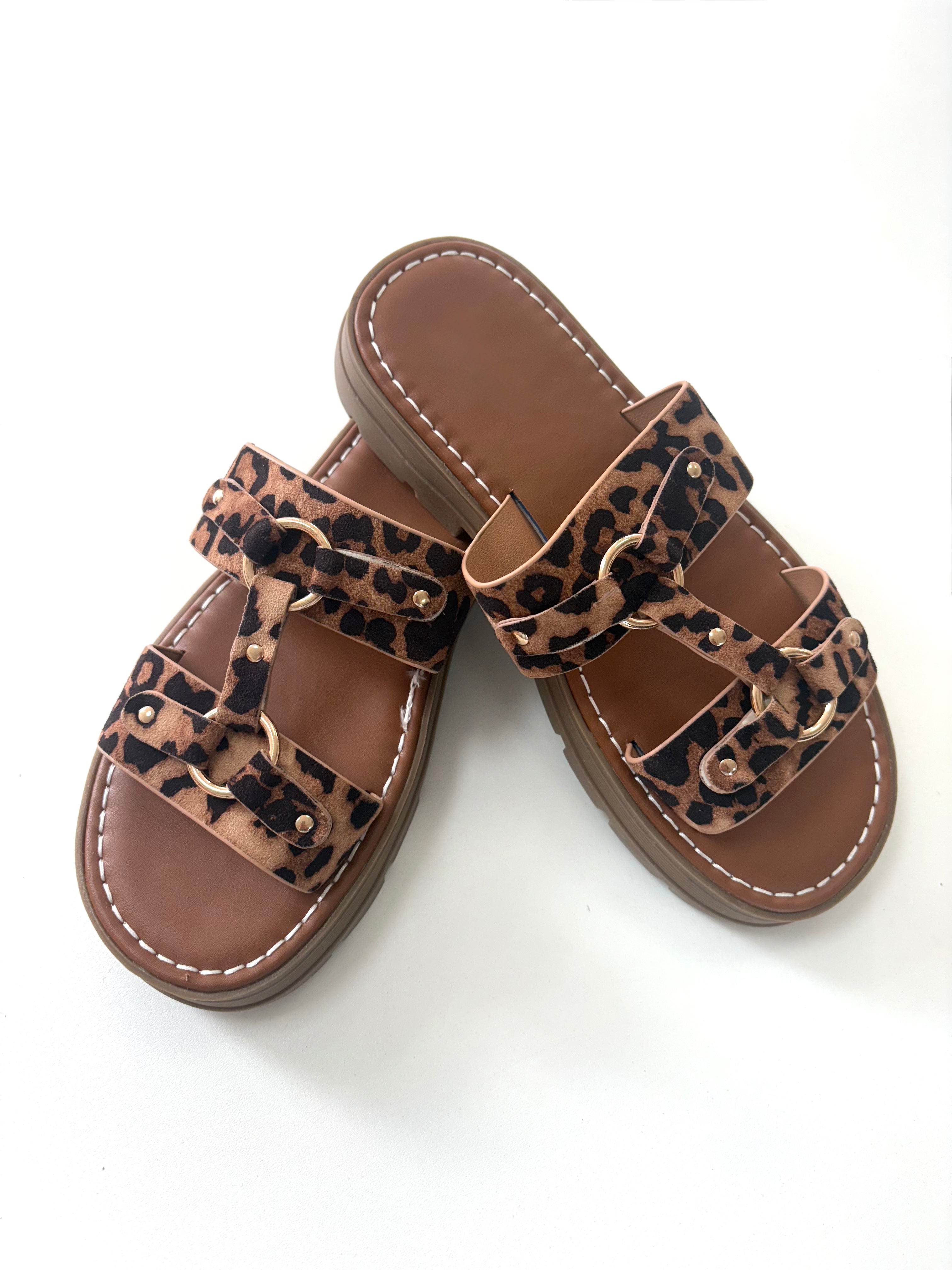 Pippa Double Strap Metallic Detail Sliders