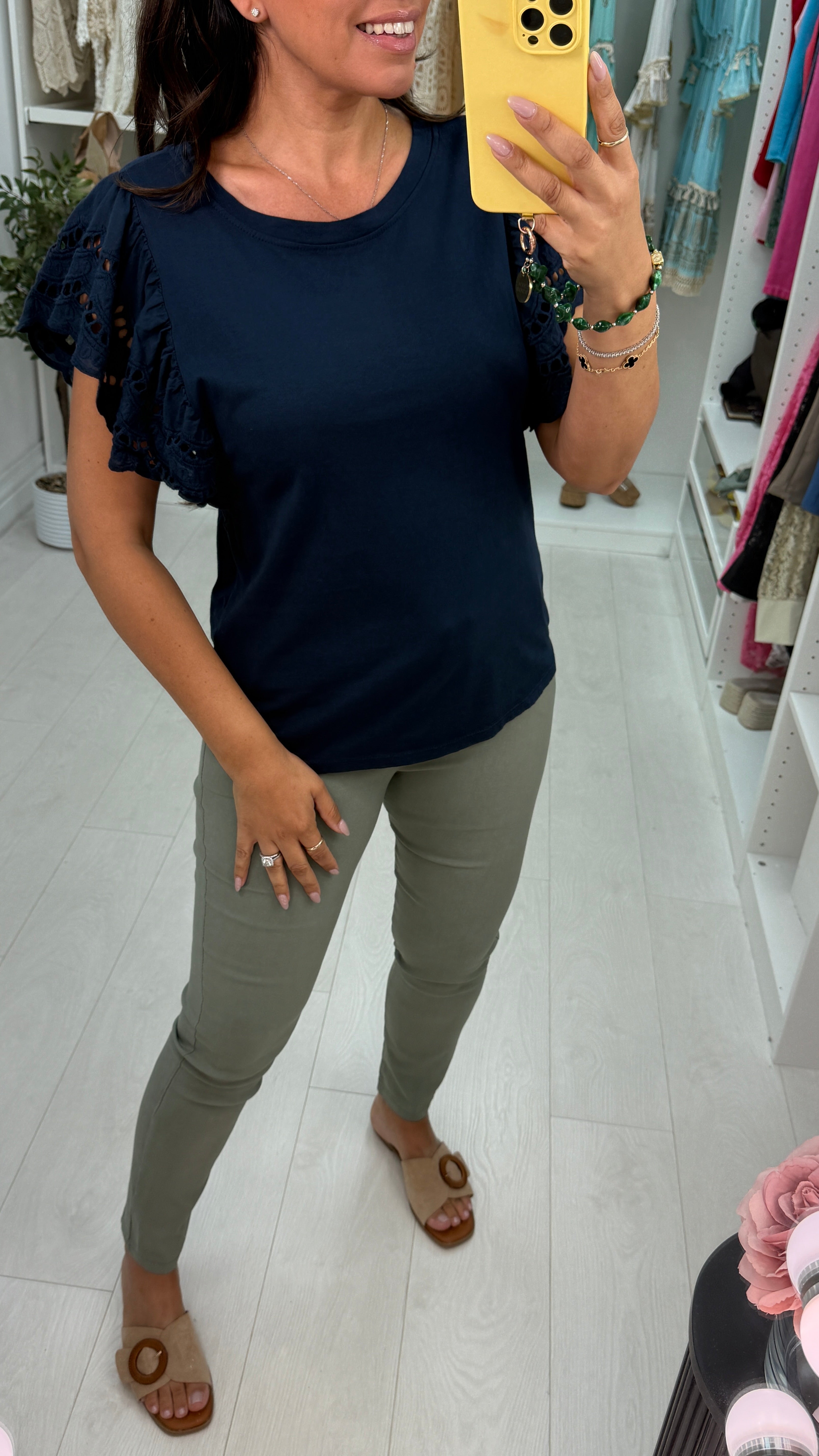 Kimberly Crochet Sleeve T-shirt