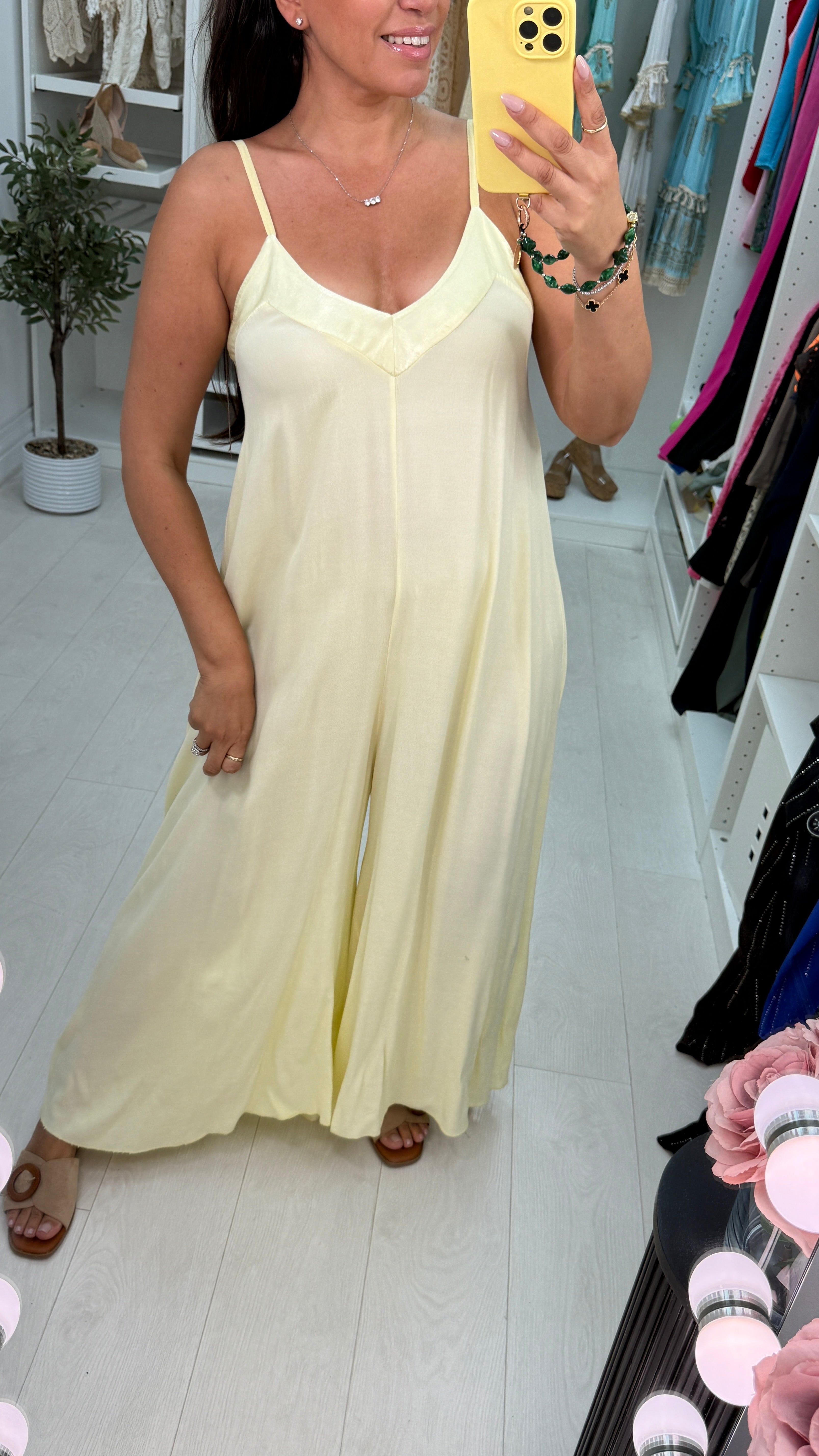 Melis Satin Edge Wide Leg Jumpsuit