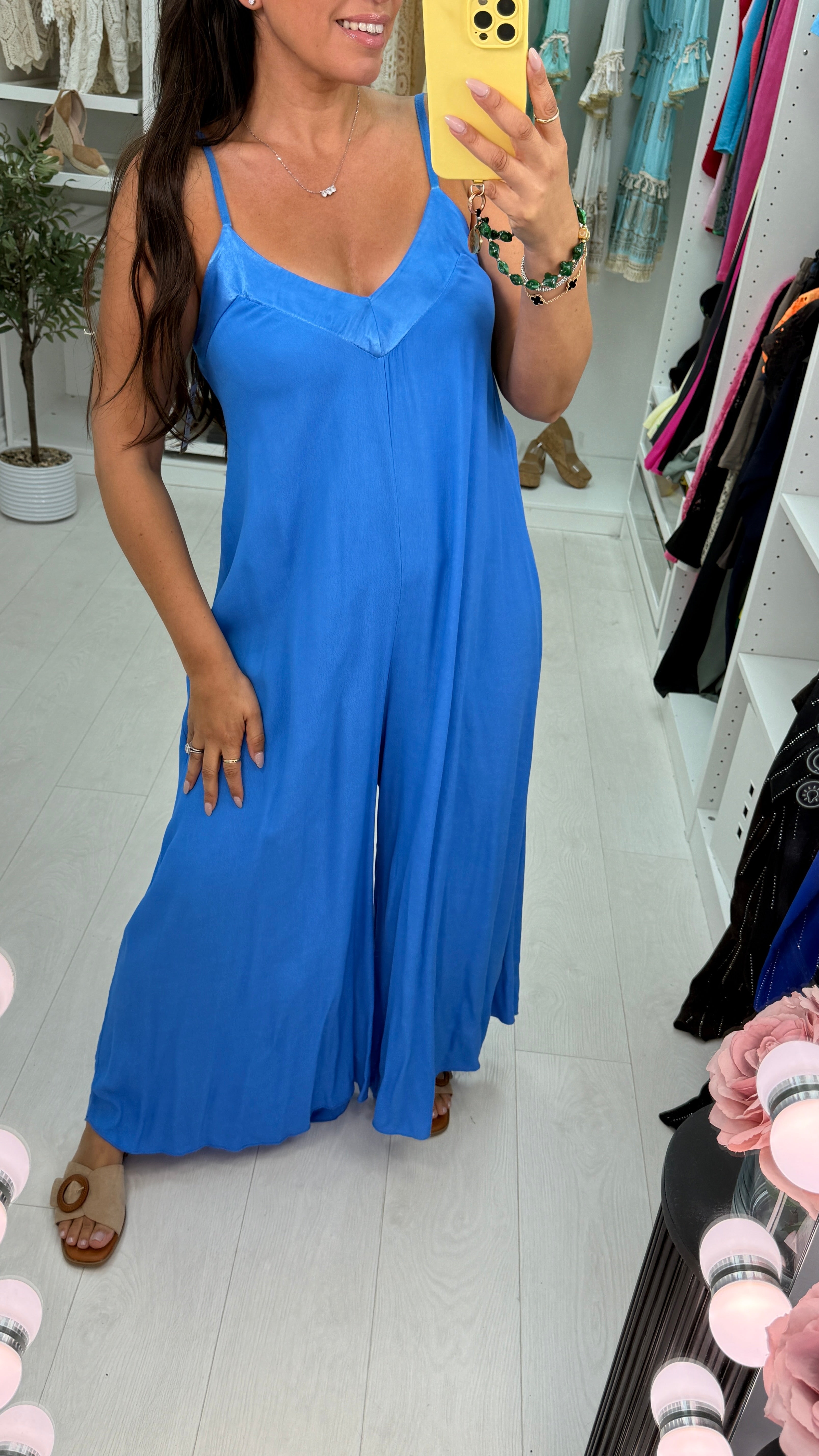 Melis Satin Edge Wide Leg Jumpsuit