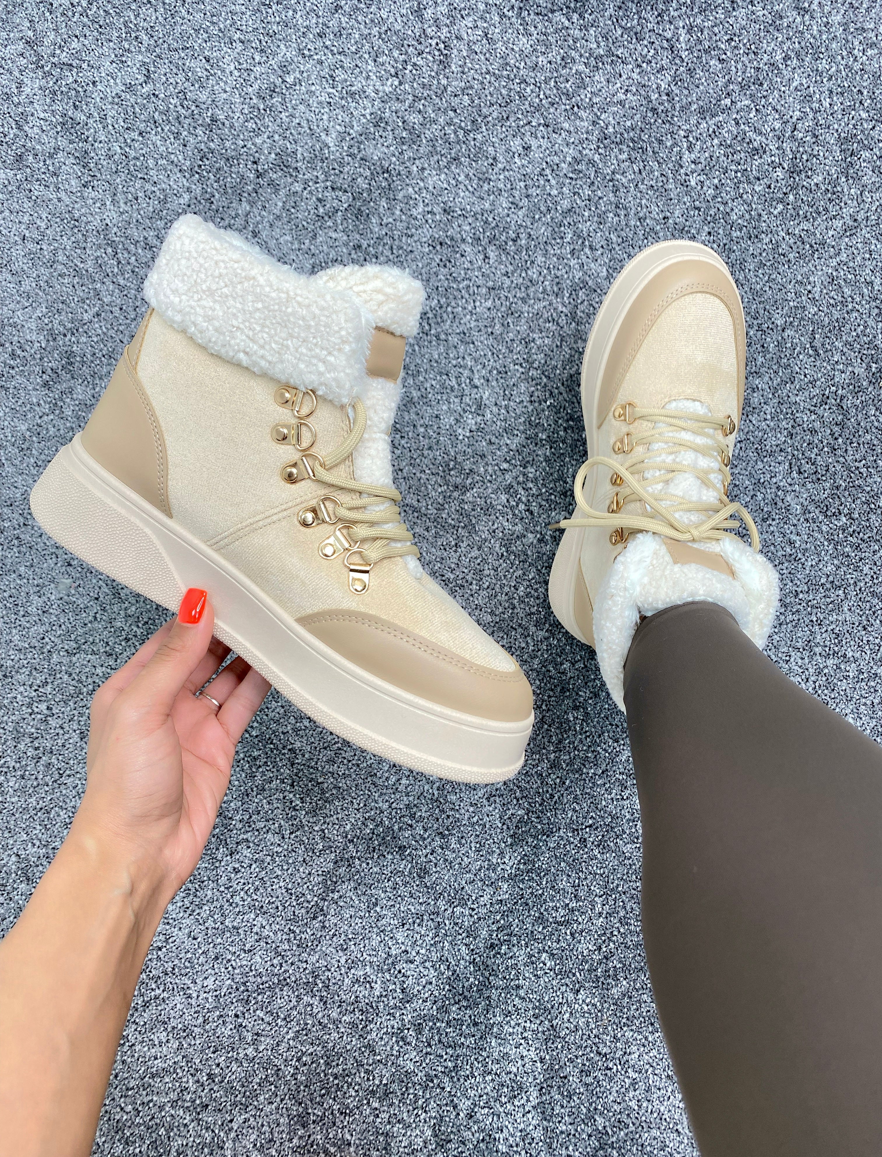 Norisk High Top Lace Up Teddy Trainer