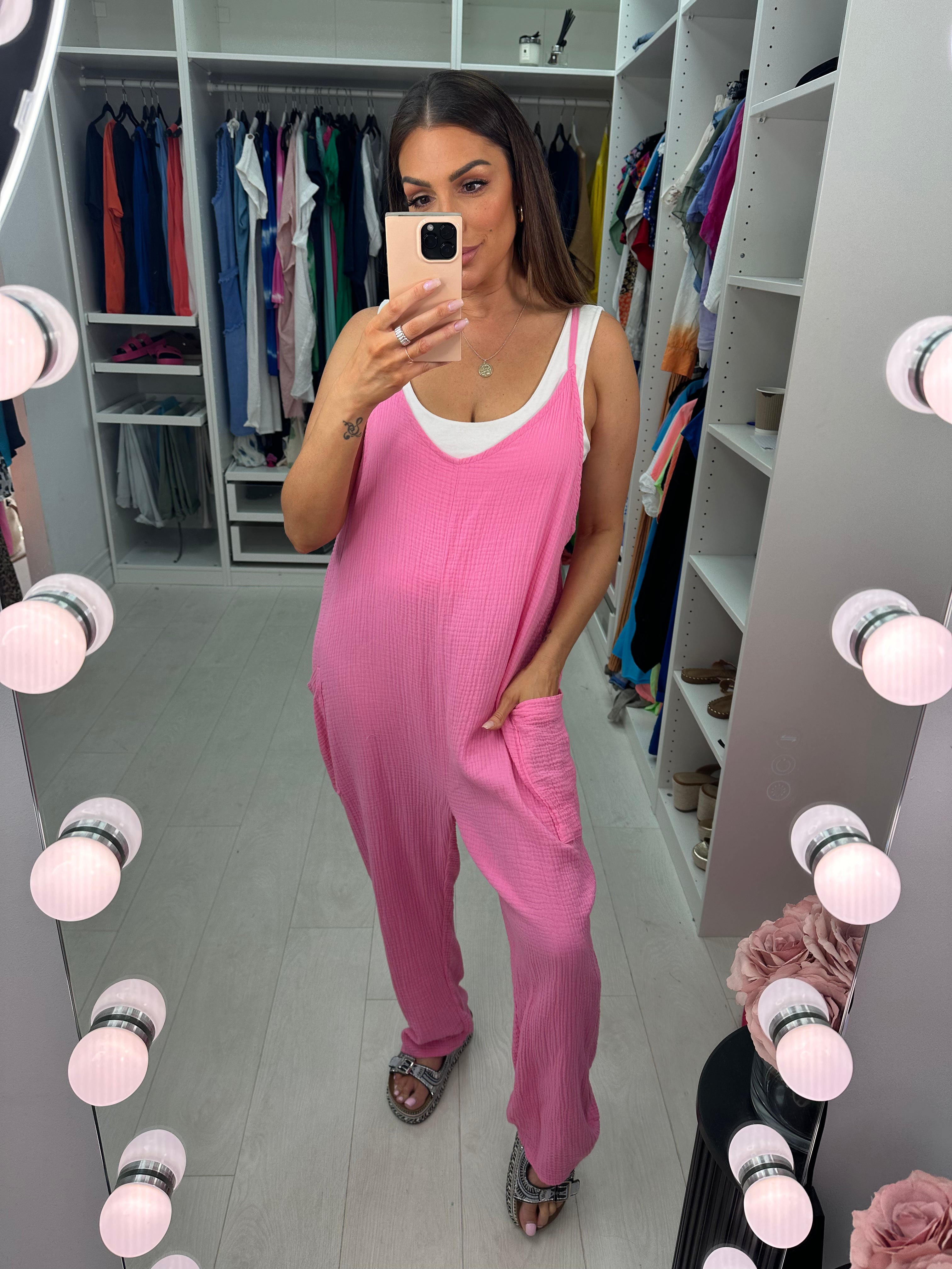 Suzie Plain Cheesecloth Jumpsuit