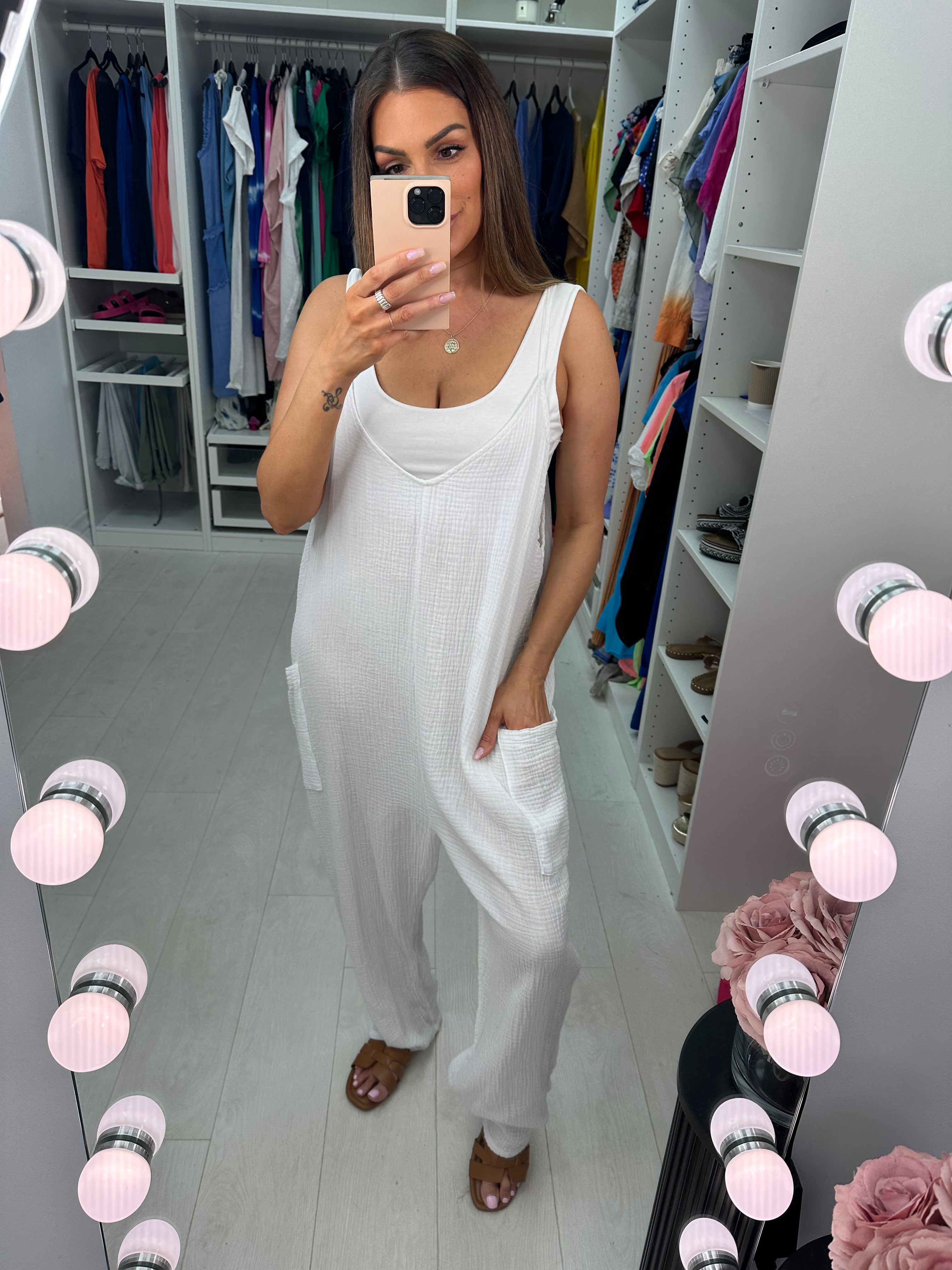 Suzie Plain Cheesecloth Jumpsuit