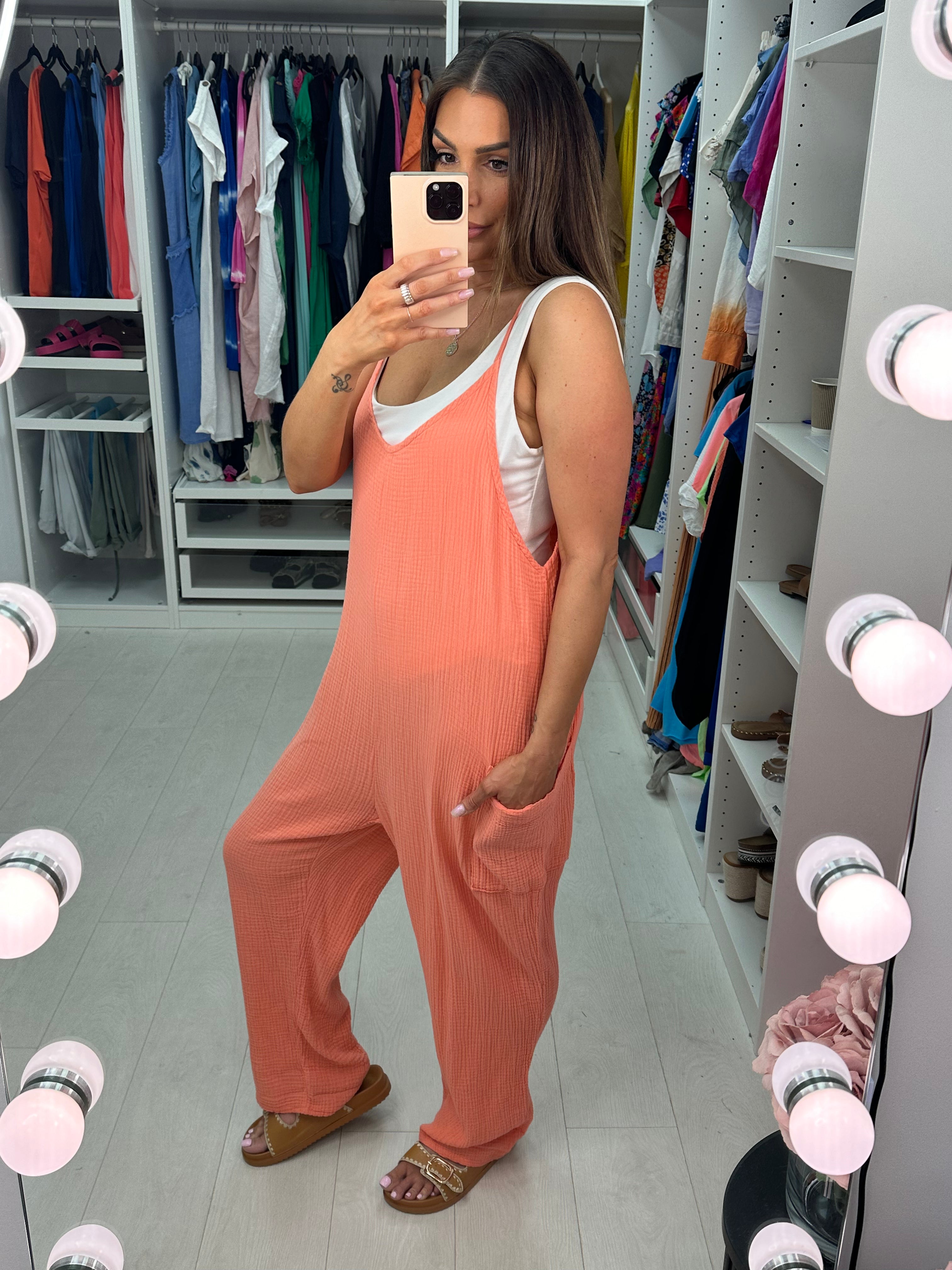 Suzie Plain Cheesecloth Jumpsuit