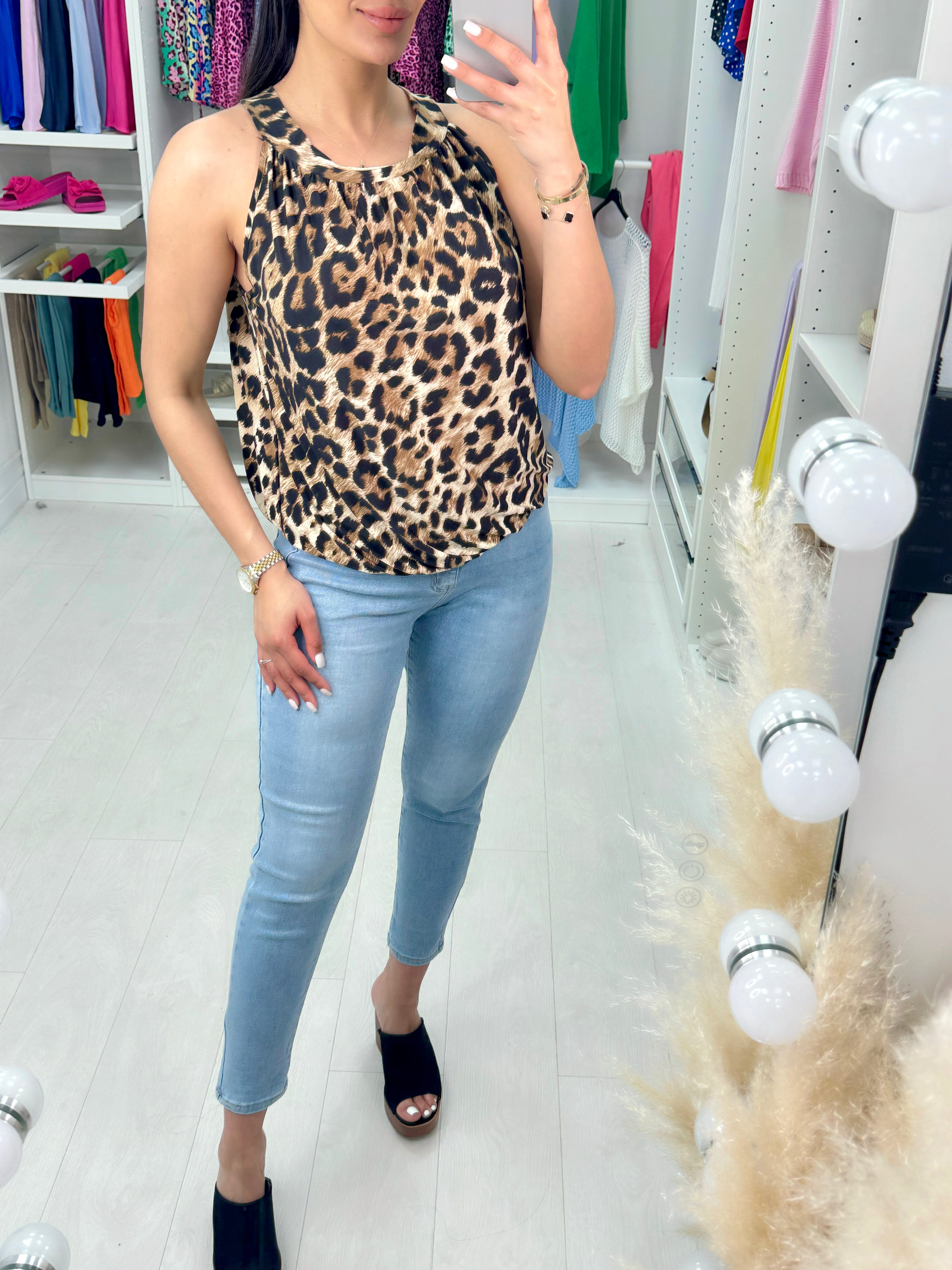 Shae Sleeveless Leopard Top