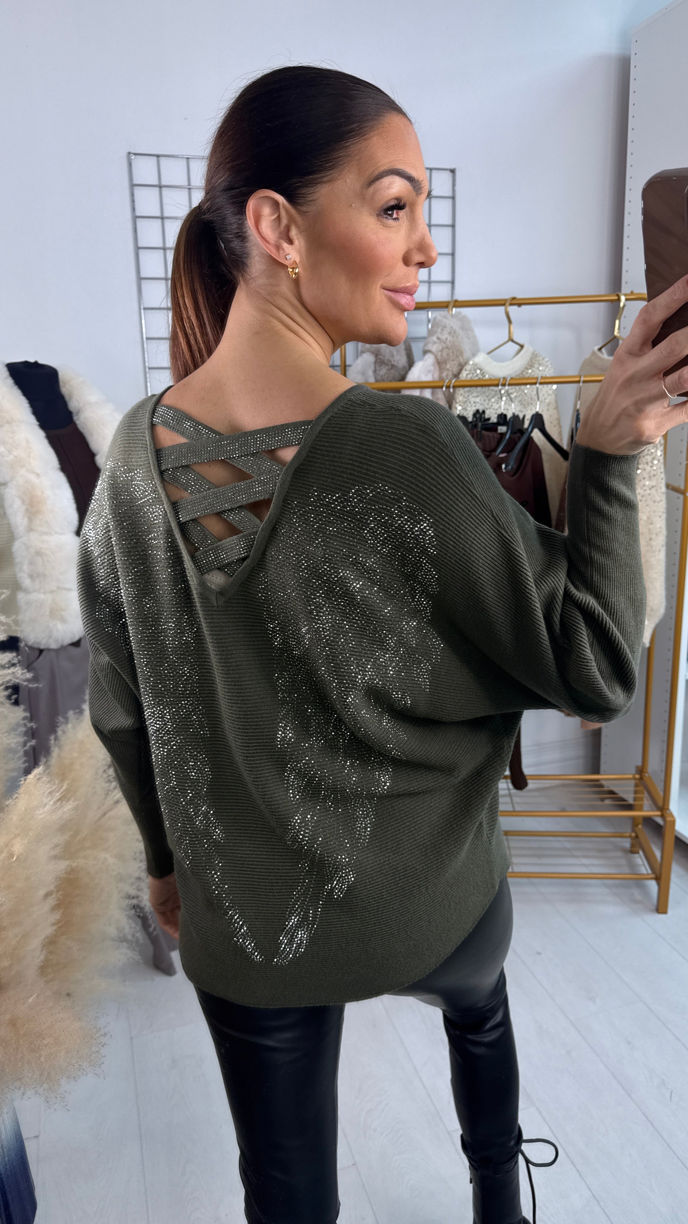 Axel Diamante Angel Wing Cross Back Jumper