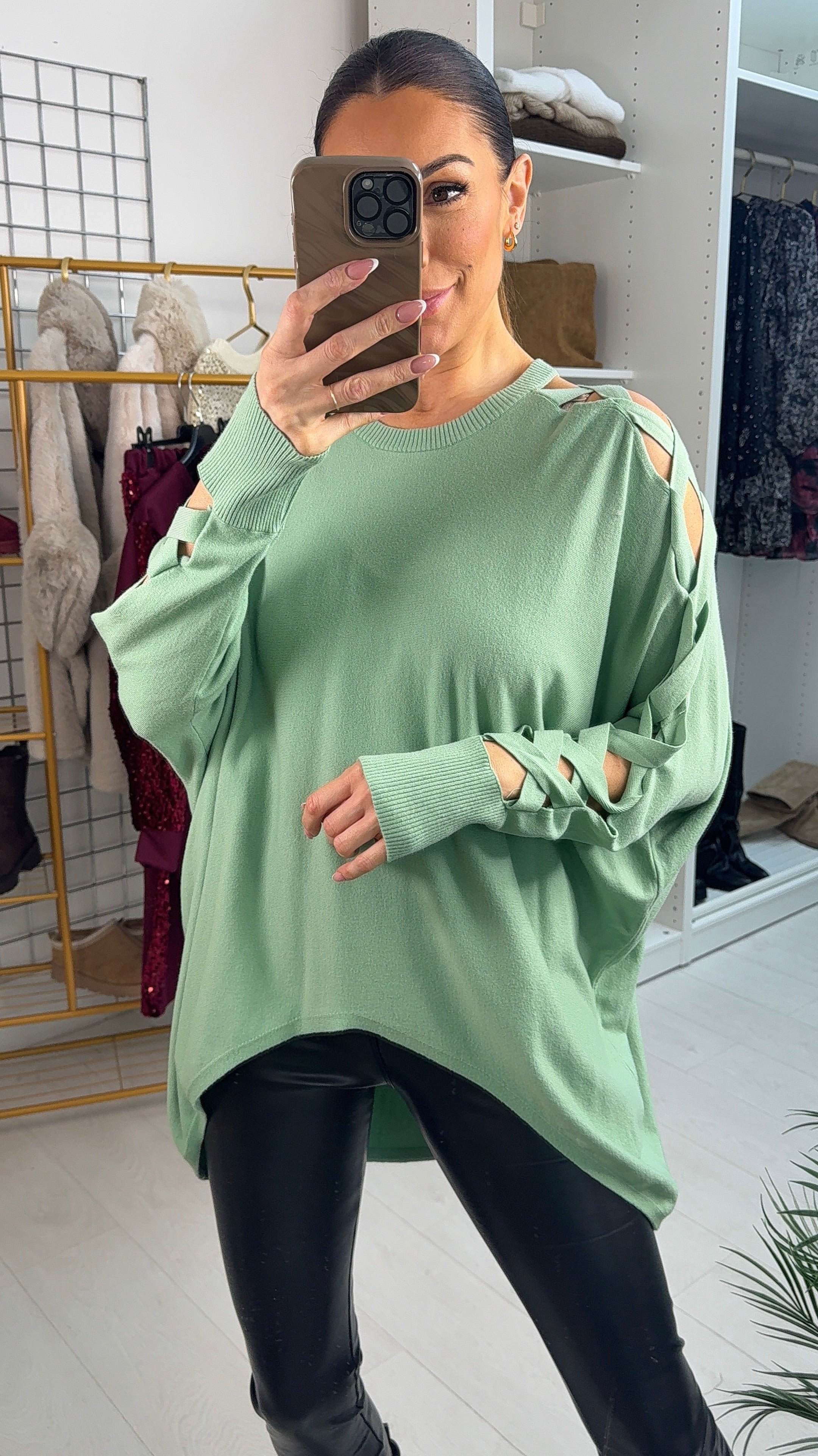 Aaliyah Braided Sleeve Jumper